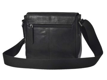 Greenburry Umhängetasche Pure Black, Schultertasche 21x20cm, 2 Hauptfächer, Reißverschlussfächer