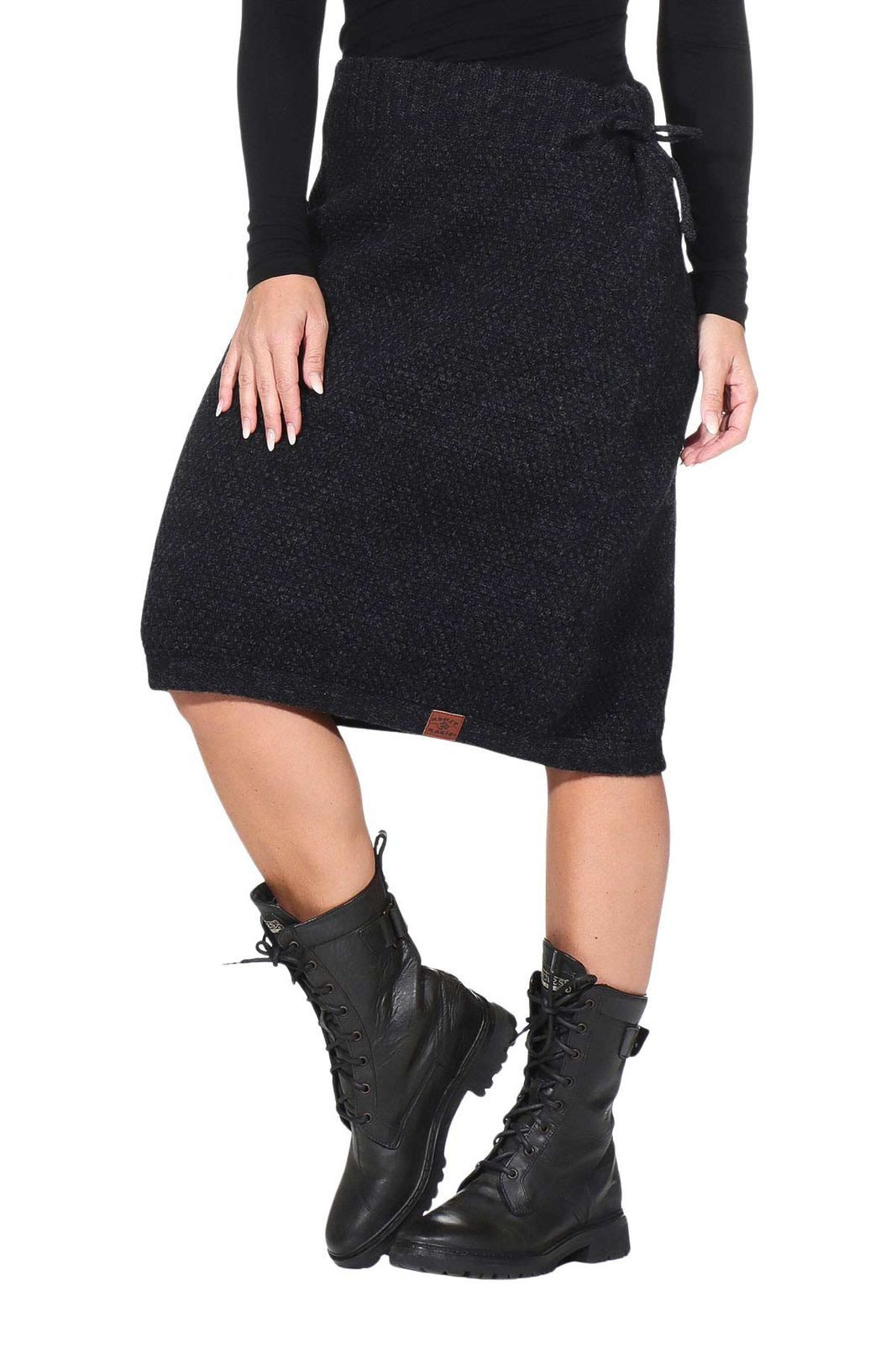 KUNST UND MAGIE Strickrock Langer Rock Klassischer Boho Strickrock Winter Wolle