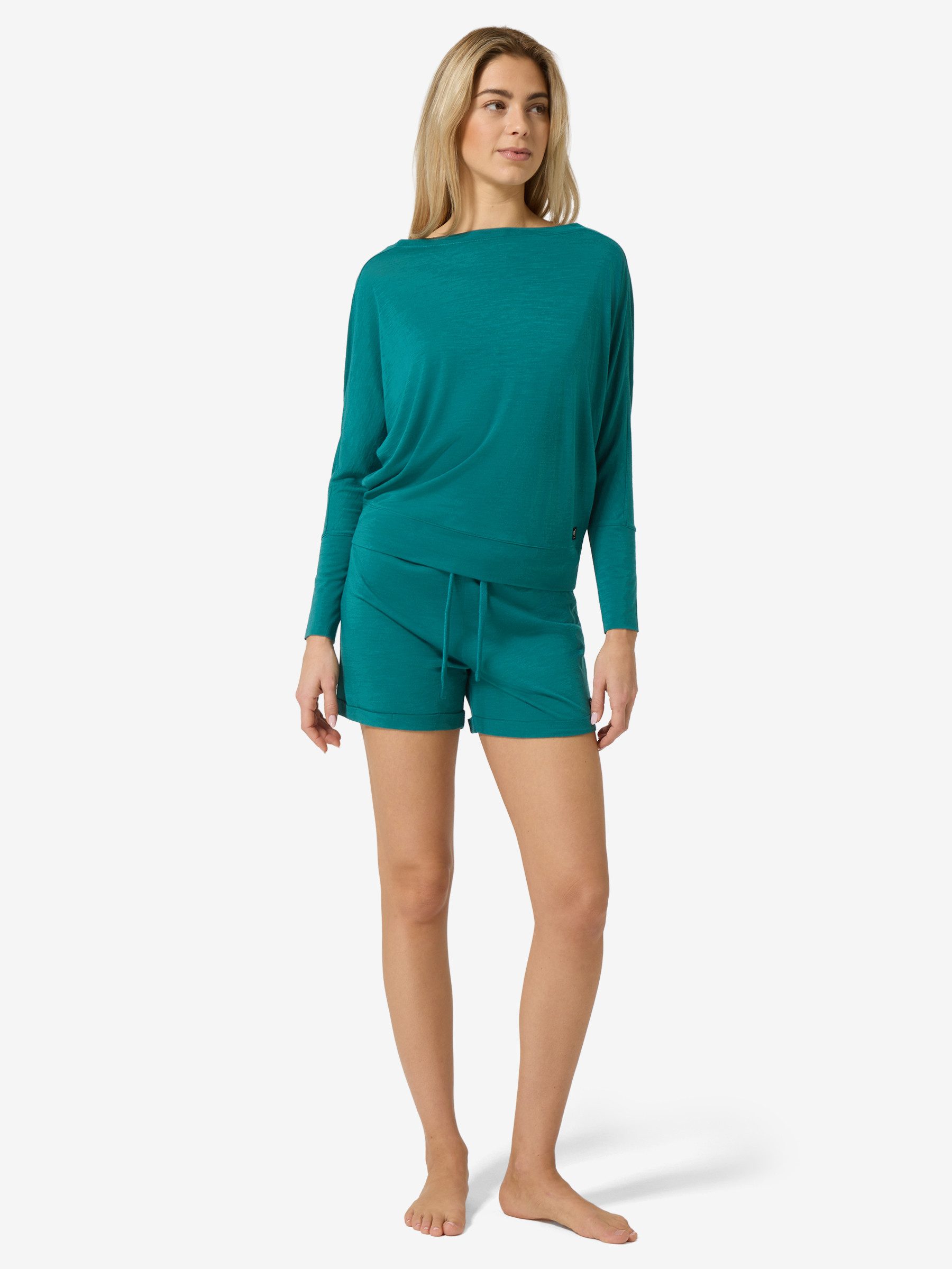 SUPER.NATURAL Langarmshirt für Damen aus Merino W KULA TOP mit leichten Fledermausärmeln