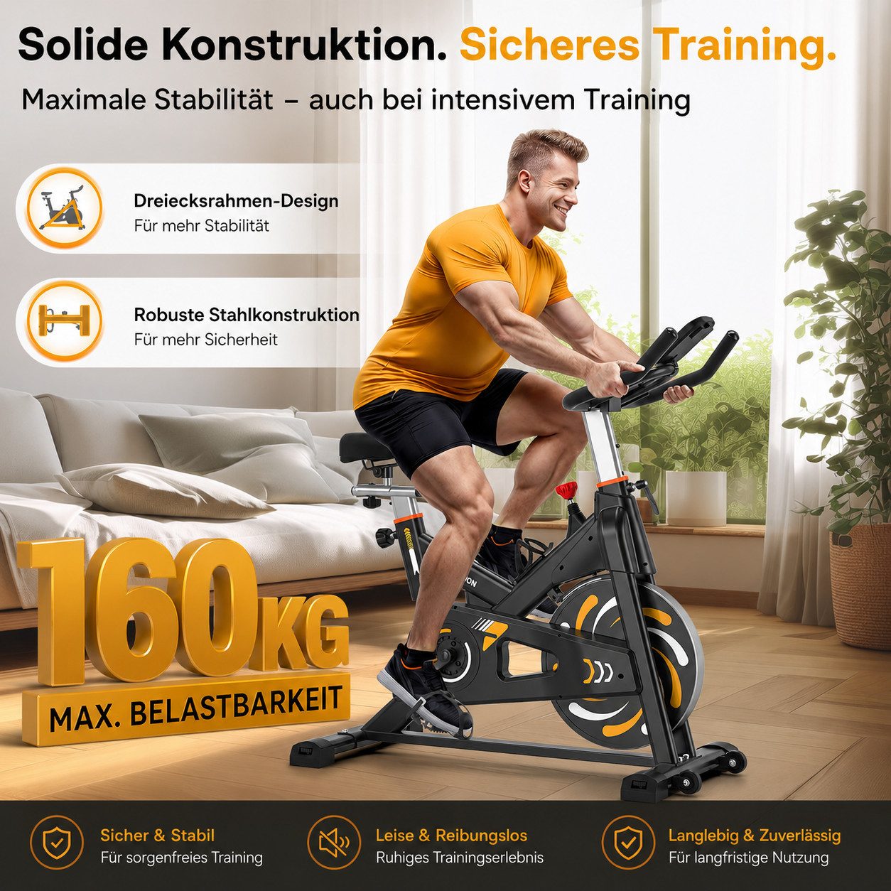 Wenoker Heimtrainer Magnetwiderstand Heimtrainer Fahrrad, LCD-Monitor&Flüsterleise (Spar-Set, 1x Anleitung, 1x Werkzeugset, 1x Heimtrainer), Magnetwiderstand, App-Anbindung, schweres Schwungrad, LCD-Monitor