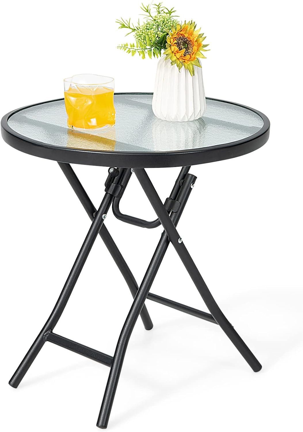 KOMFOTTEU Beistelltisch Bistrotisch, mit Metallrahmen, 46 günstig online kaufen
