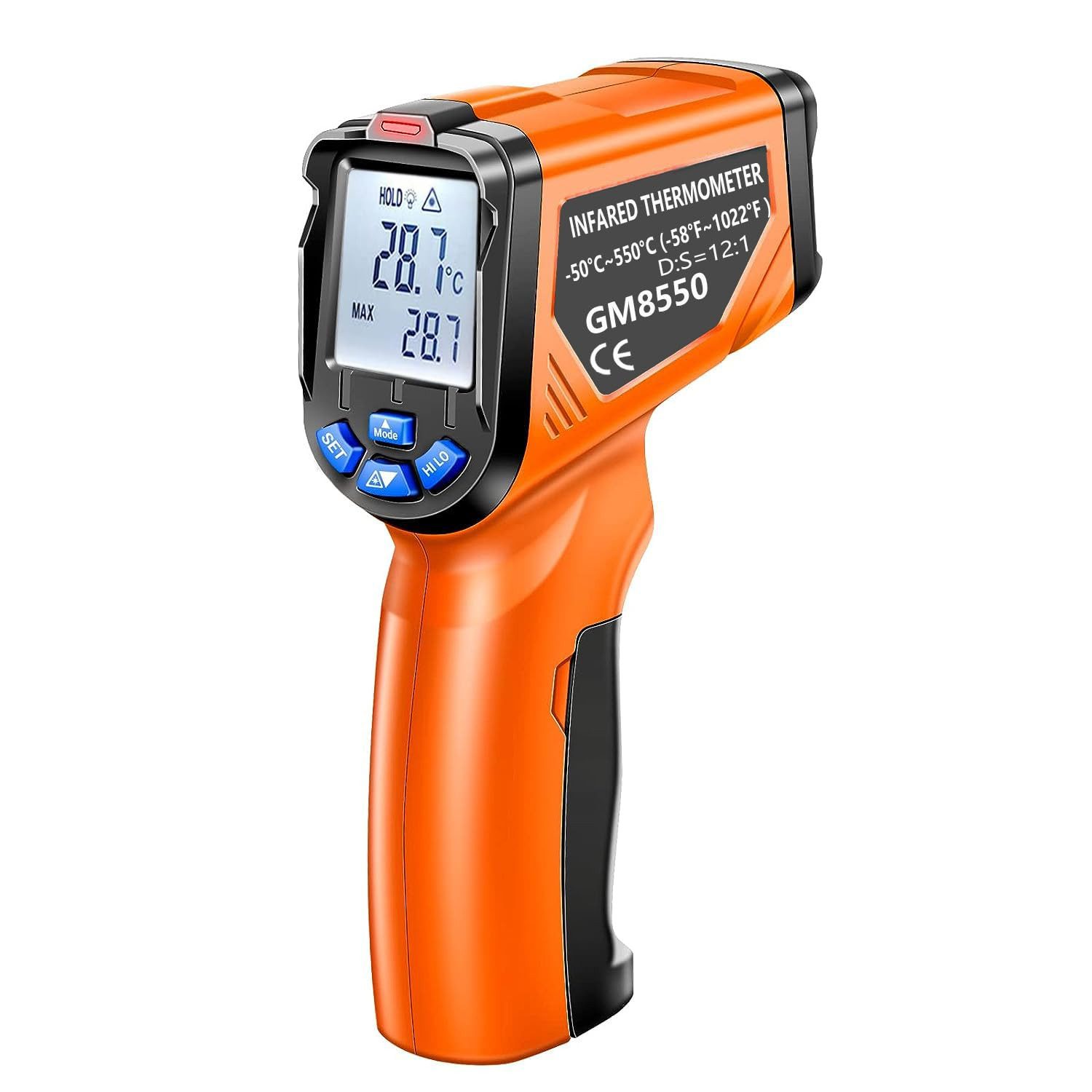 FELIXLEO Infrarot-Fieberthermometer Infrarot Термометр berührungslos mit LCD Anzeige für Kochen, 1-tlg.