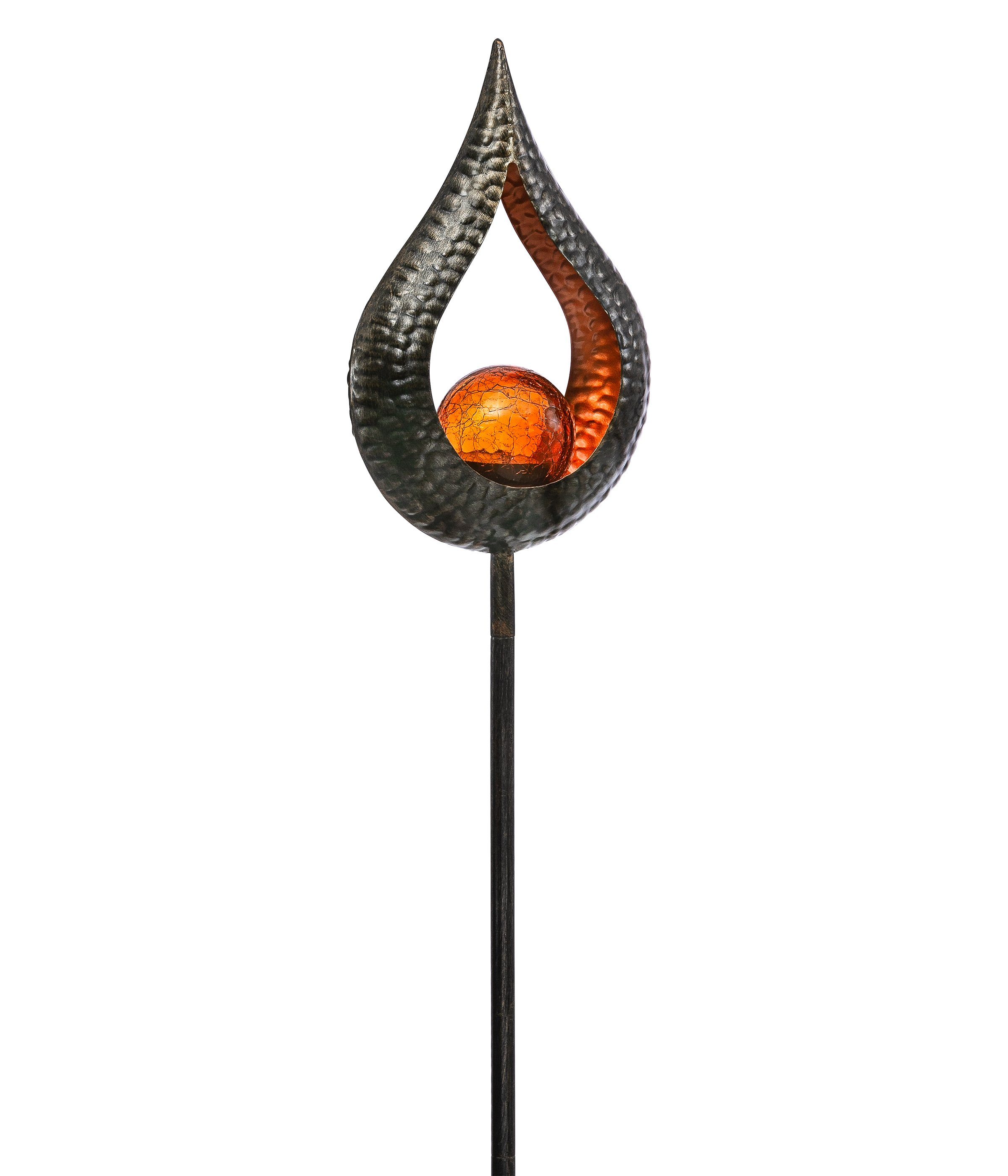 Dehner LED Solarleuchte Solarstab Hammerschlag, warmweiß, 117 x 18 x 8 cm, Warmweiß