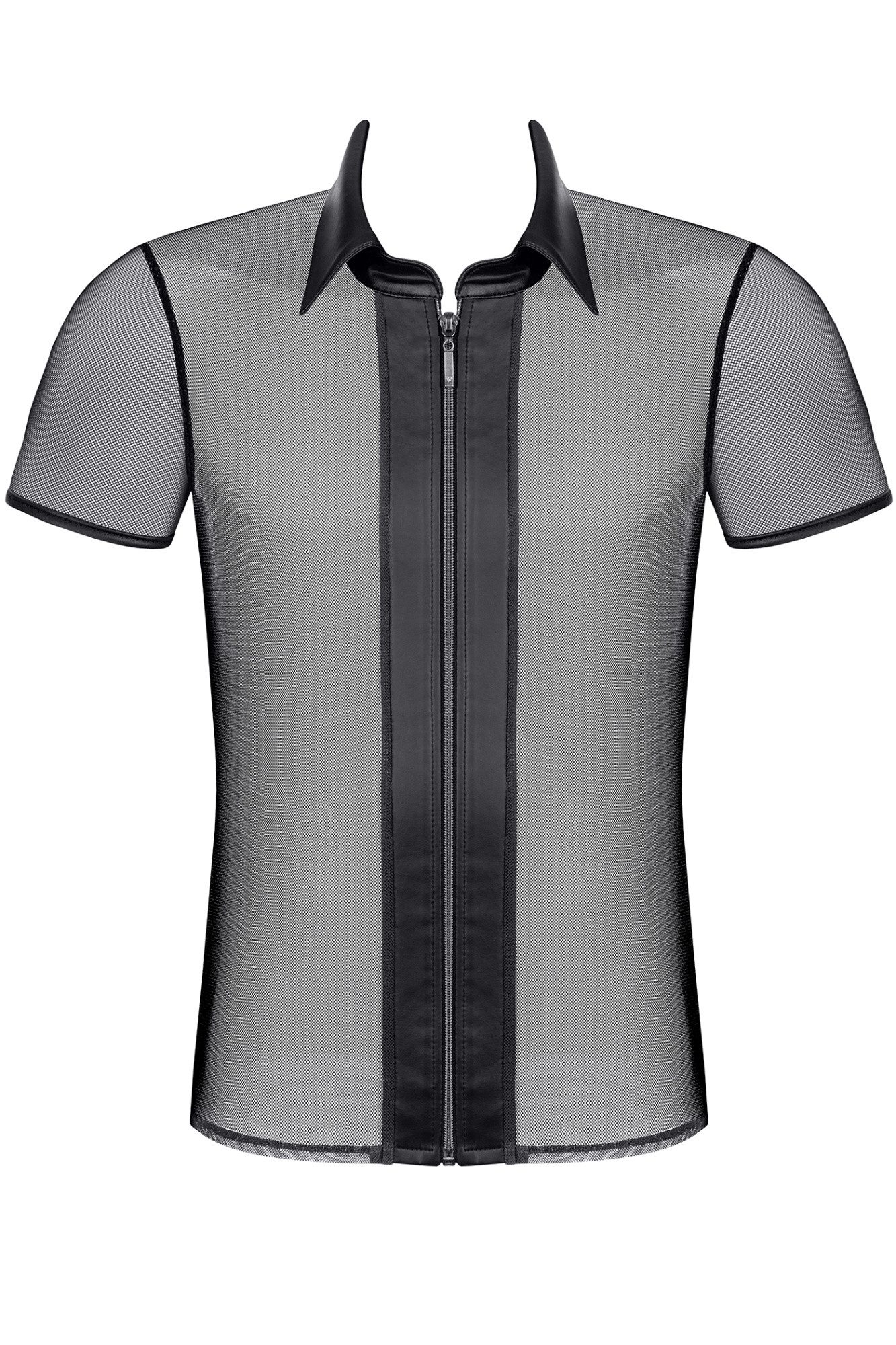 Regnes Fetish Planet T-Shirt Herren Polo-Shirt transparent schwarz Hemd mit Kragen und vorderem Rei