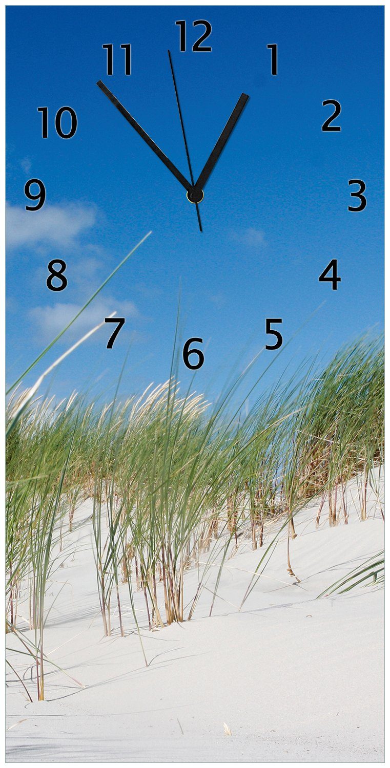 Wallario Wanduhr Düne am Himmel (Uhr Strand blauem unter Acryl) aus