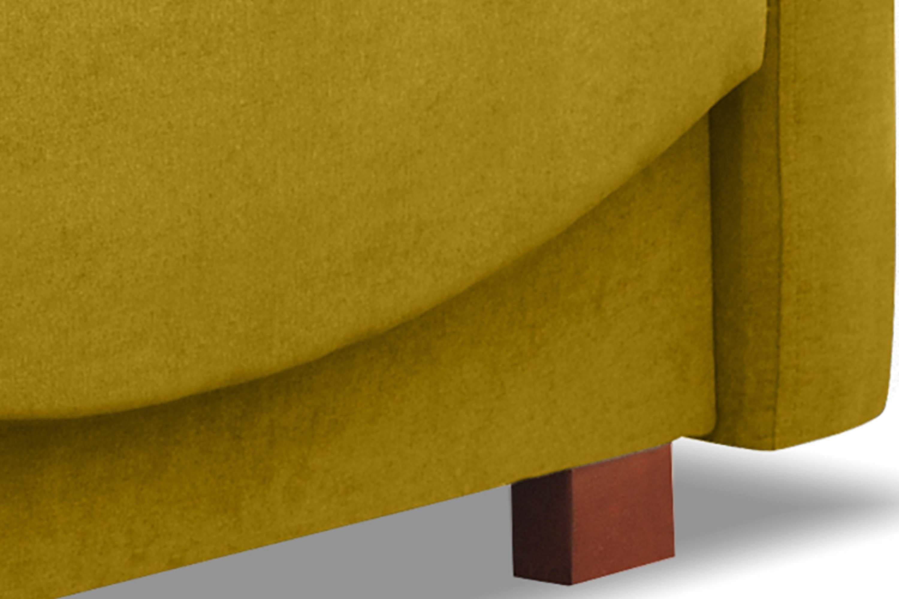 Konsimo Kindersofa INCA Sofa 2 Schlaffunktion, Massivholzbeine gelb | Bettkasten, mit Gästesofa, Seitentasche, gelb