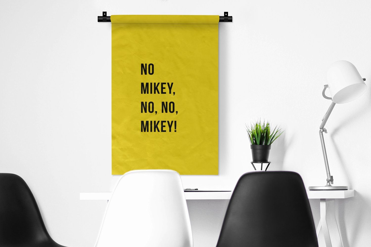 MuchoWow Wanddekoobjekt Zitate - - Mikey! Mikey, Wohnzimmer, nein, nein, Schlafzimmer, Kleid, Wandbehang, für Wanddeko Nein Gelb, Kinderzimmer