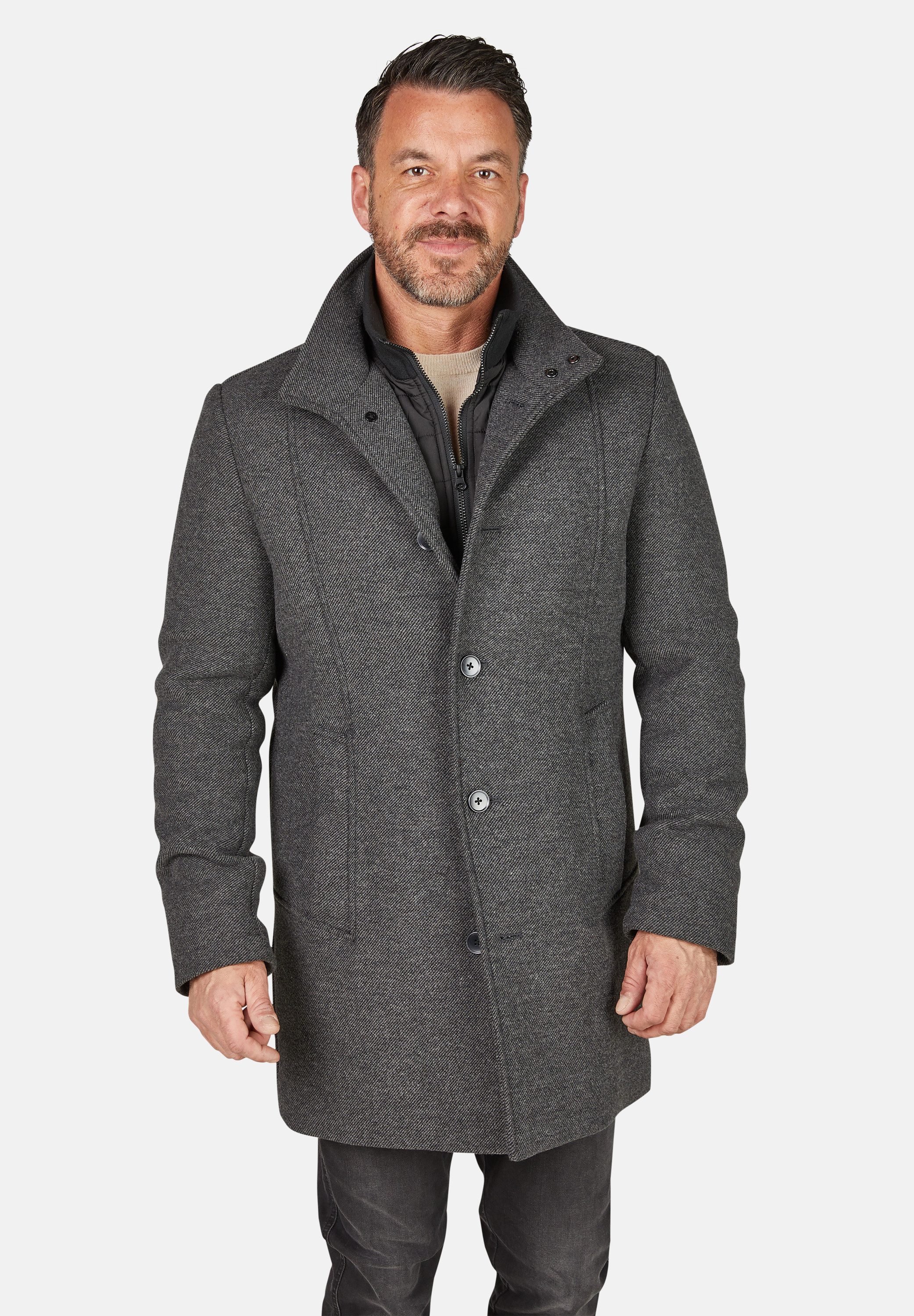 Calamar Wollmantel Eleganter Wollmantel Twill