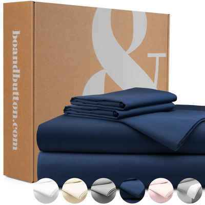 Bettwäsche »Luxus Mako Satin«, bo&button, Bettwäsche Set, 100% Bio Baumwolle (Long Staple 300), ALLE GRÖßEN, seidig weich & zeitlos schön