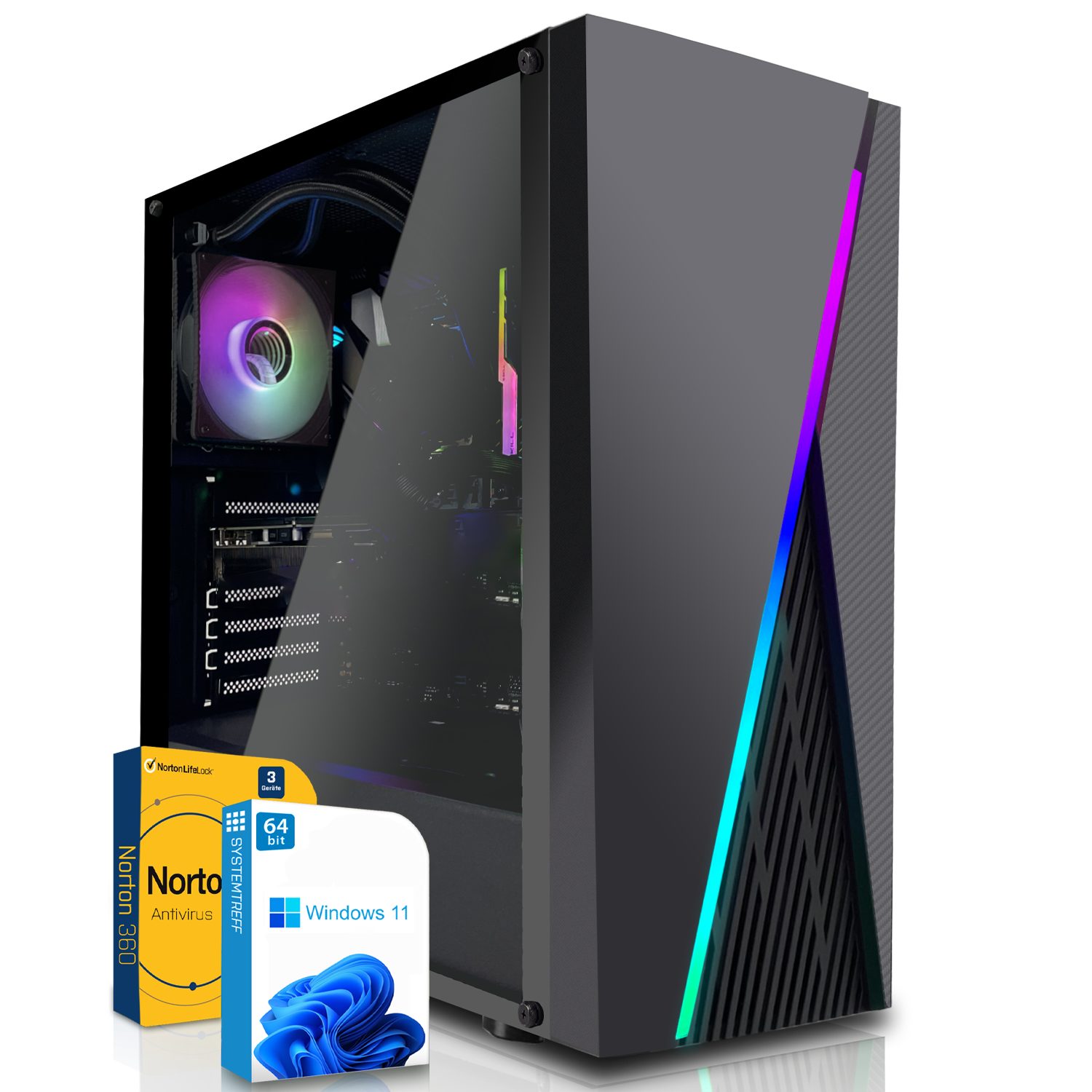 SYSTEMTREFF Gaming-PC (AMD Ryzen 5 4650G, RX Vega 7, 16 GB RAM, 2000 GB  HDD, 256 GB SSD, Luftkühlung, Windows 11, WLAN)