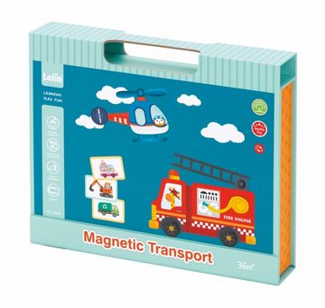 Lelin Lernspielzeug 20229 Magnetisches Spielset zum Thema Verkehr