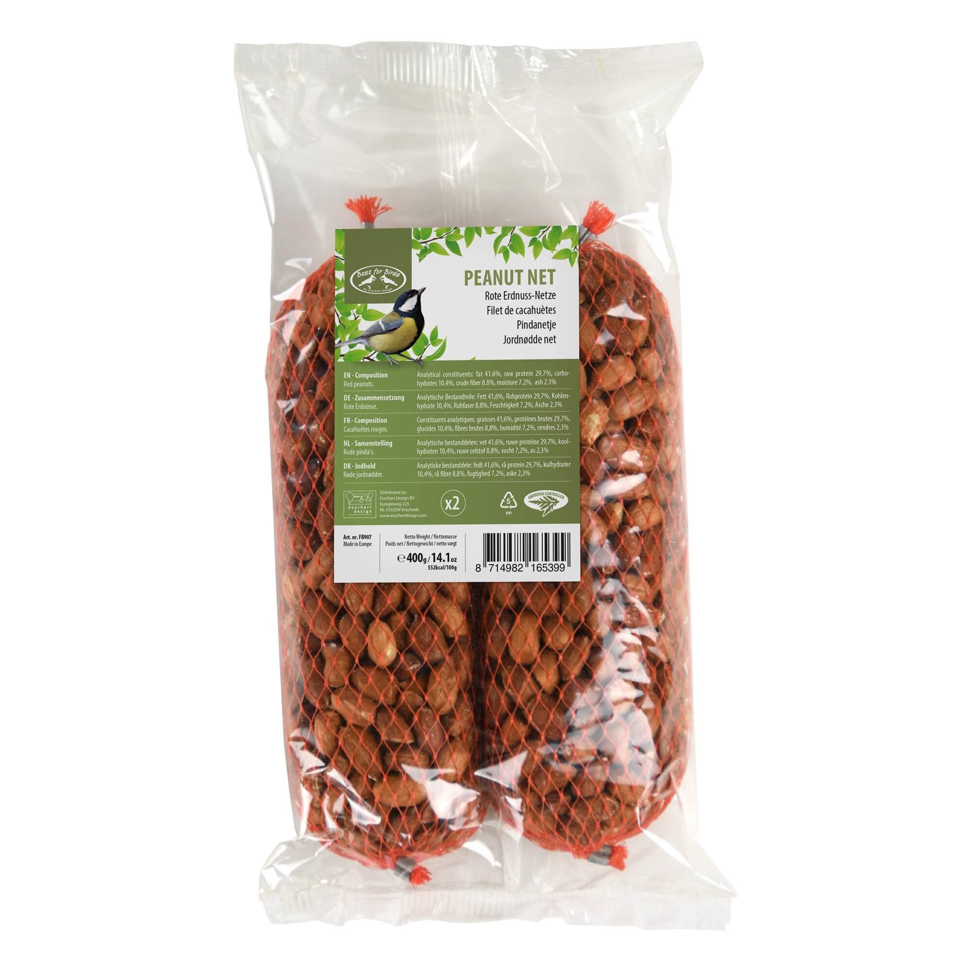 Nistkasten Set aus zwei Erdnuss-Netzen à 200 g, Winterfutter für ihre Gartenvögel
