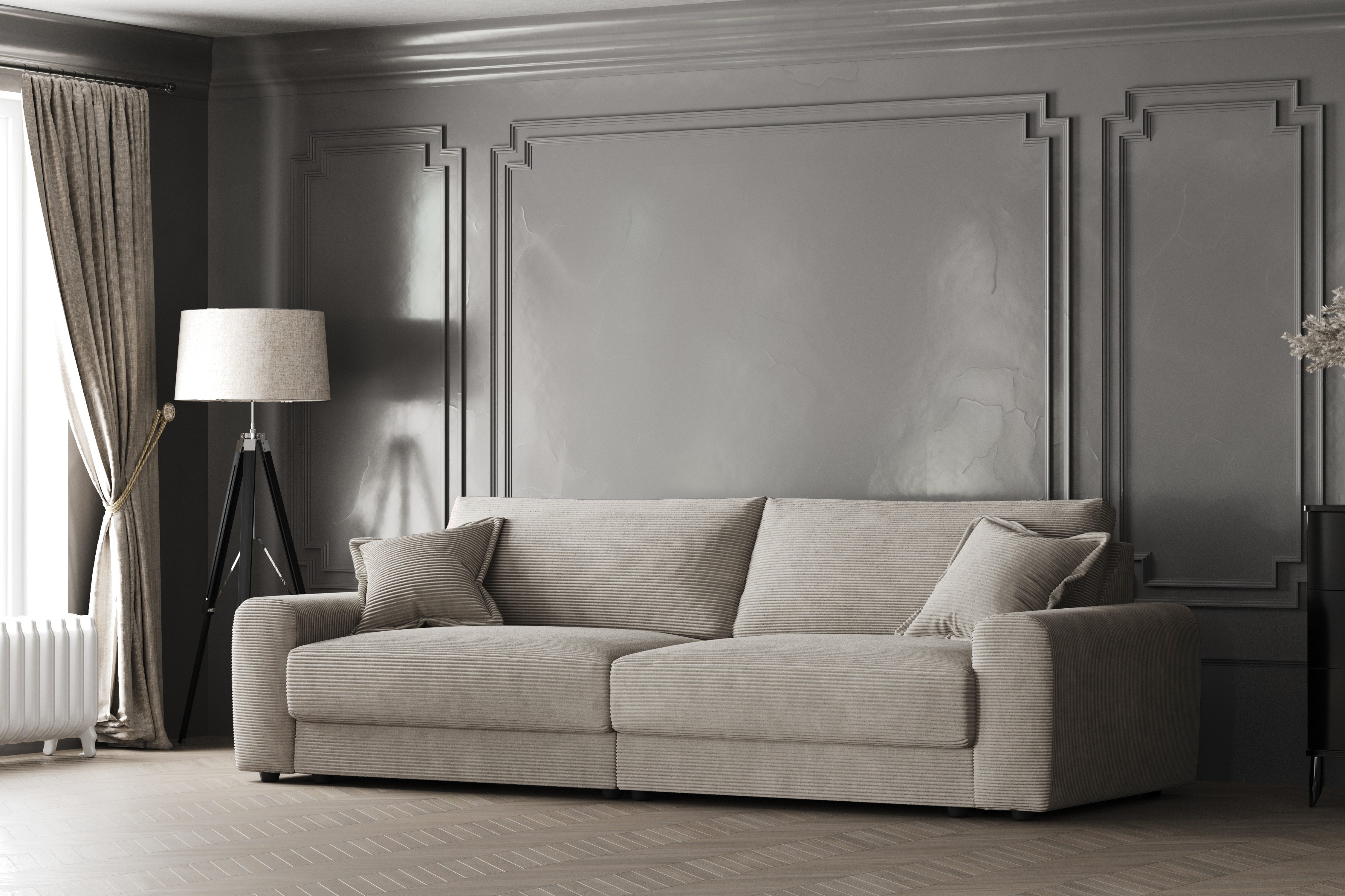 Konstanta Möbelhaus Big-Sofa Vesuvio Line 278 cm, Schlangenfederung, Pocket-Spring-Matratze