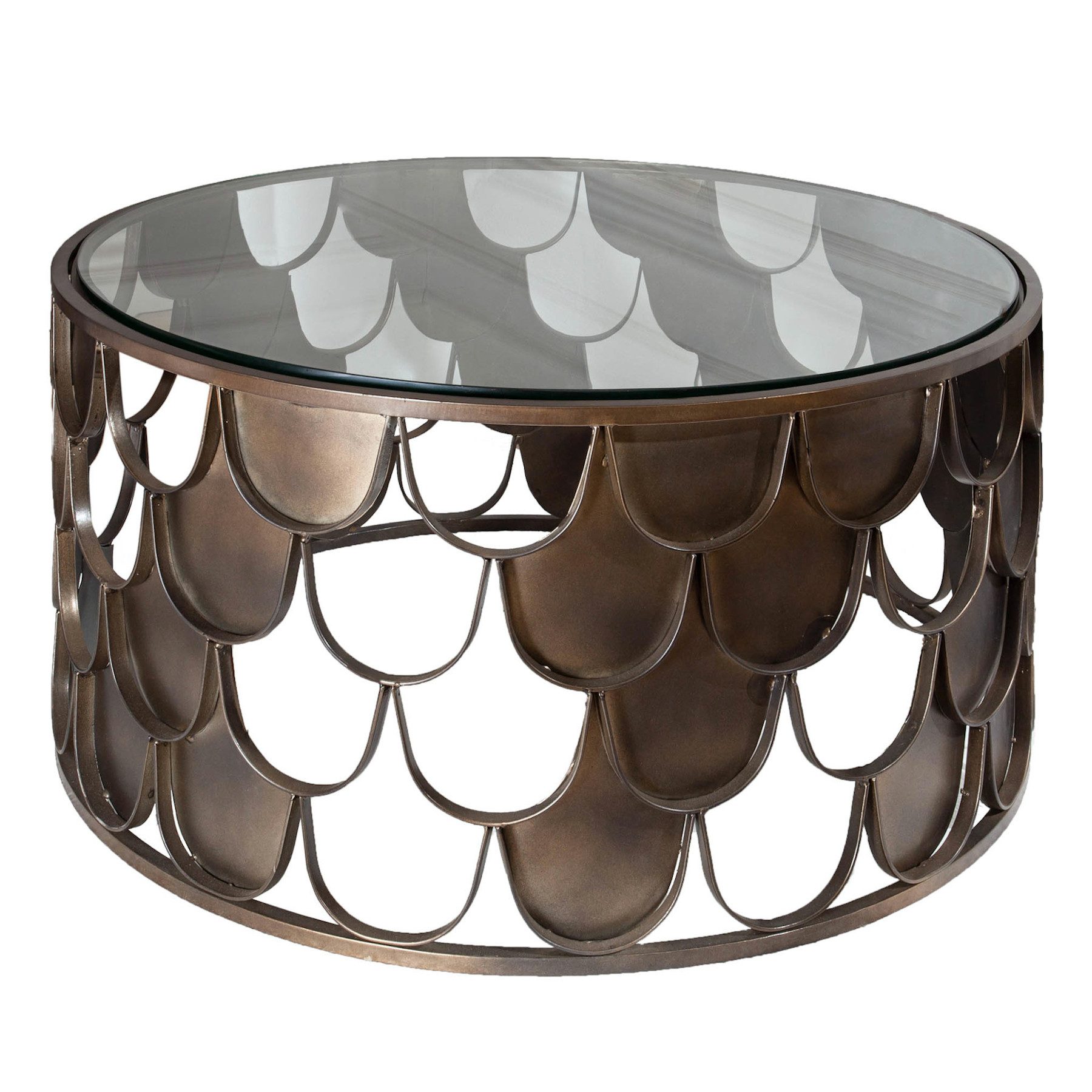 riess-ambiente Couchtisch ABSTRACT Ø60cm transparent / antik Messing (Einze günstig online kaufen