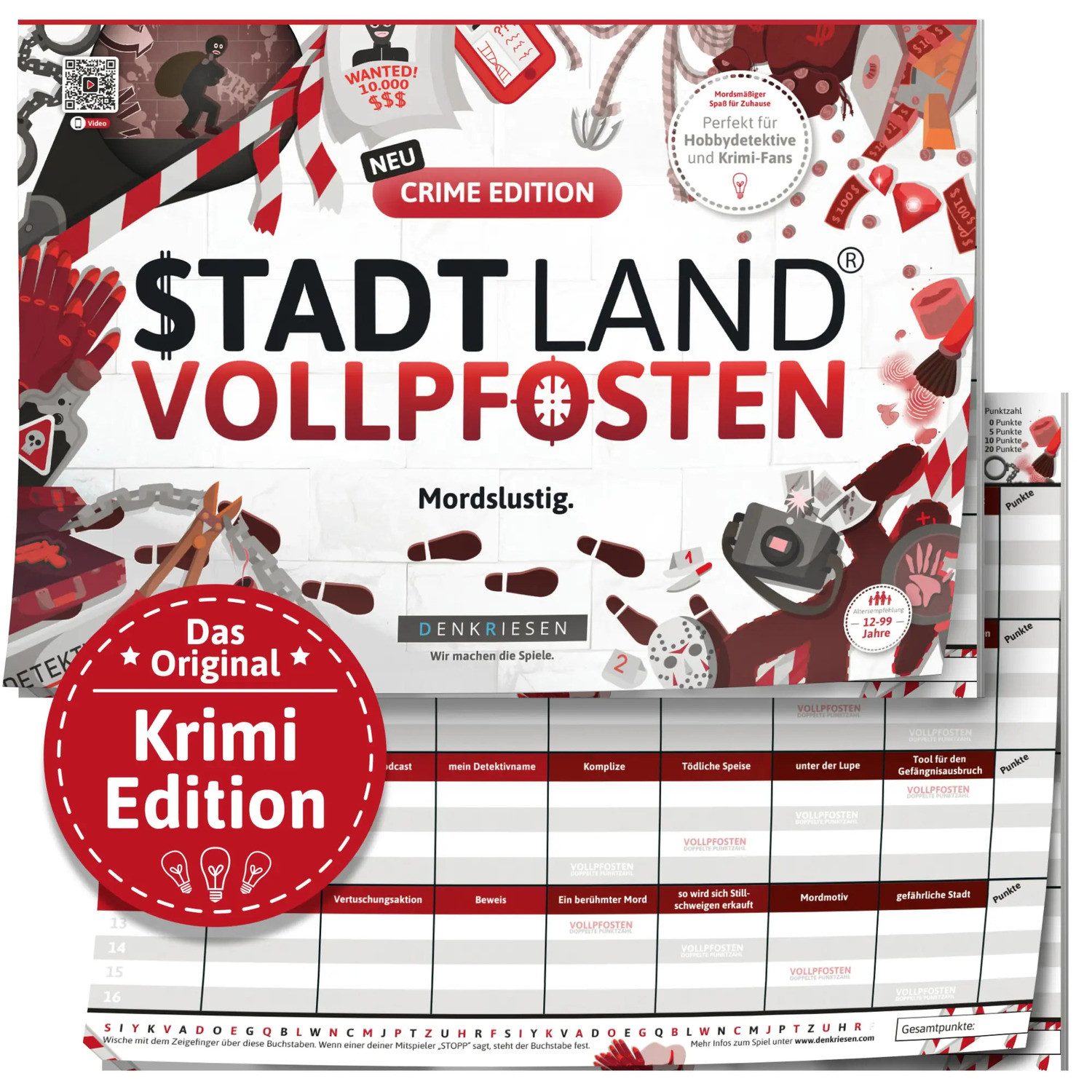 Spiel DENKRIESEN - STADT LAND VOLLPFOSTEN® - CRIME EDITION "Mordslustig."...