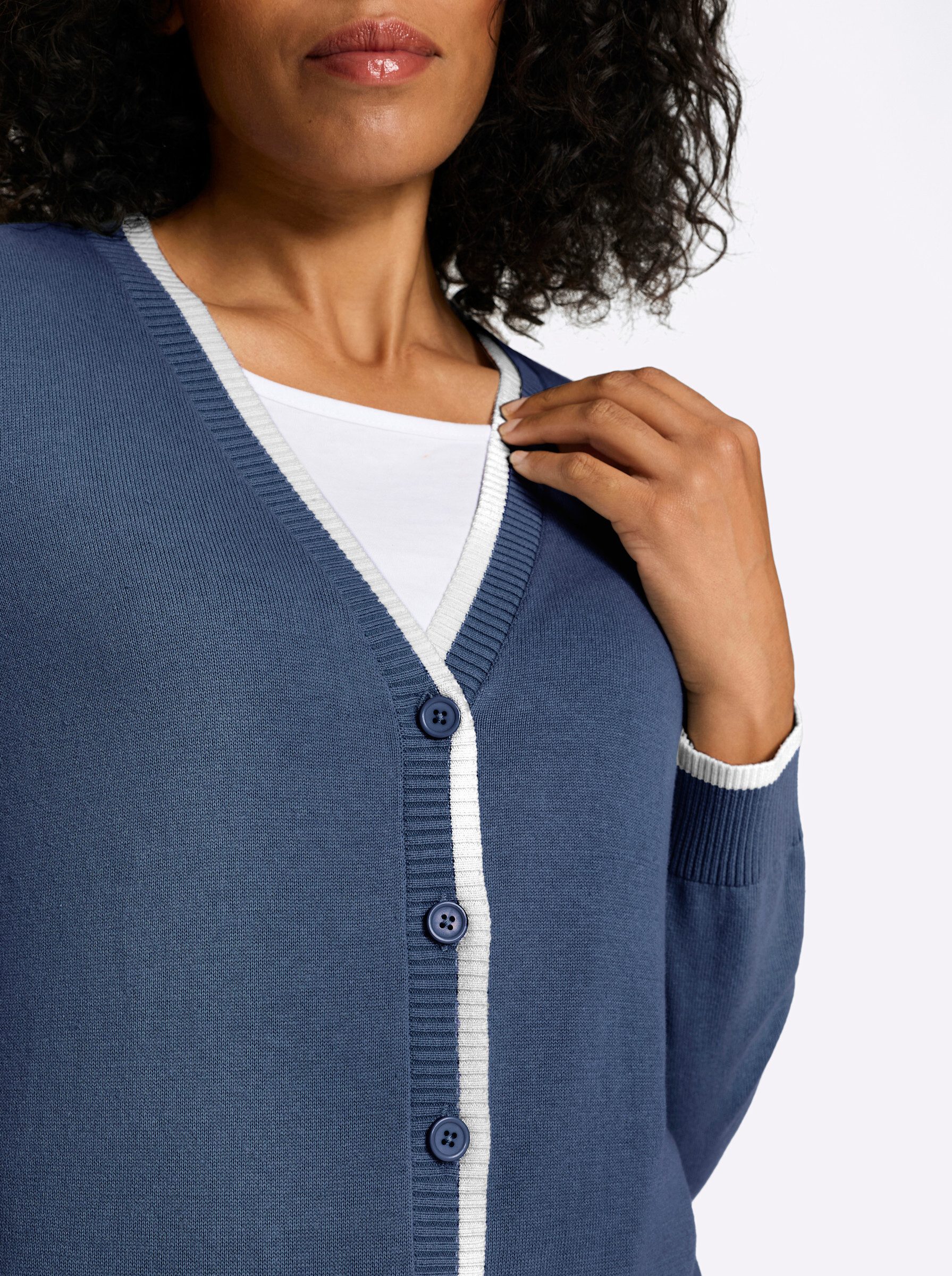 Sieh an! Strickjacke Strickjacke Langarm Jersey