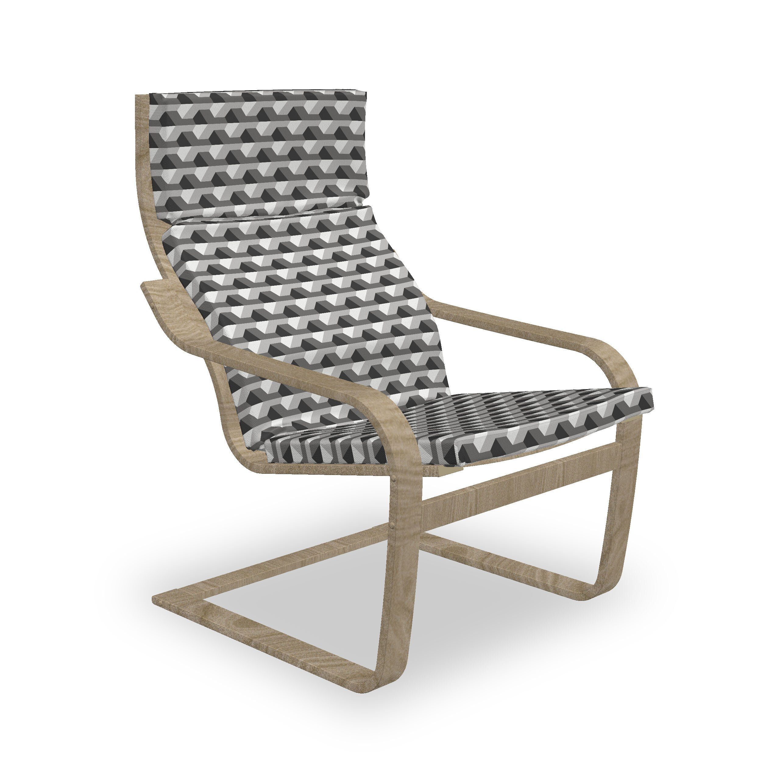 und mit Stuhlkissen Minimalist Geometrisch Hakenschlaufe Stuhlkissen Abakuhaus Sitzkissen Link-Form Reißverschluss, mit