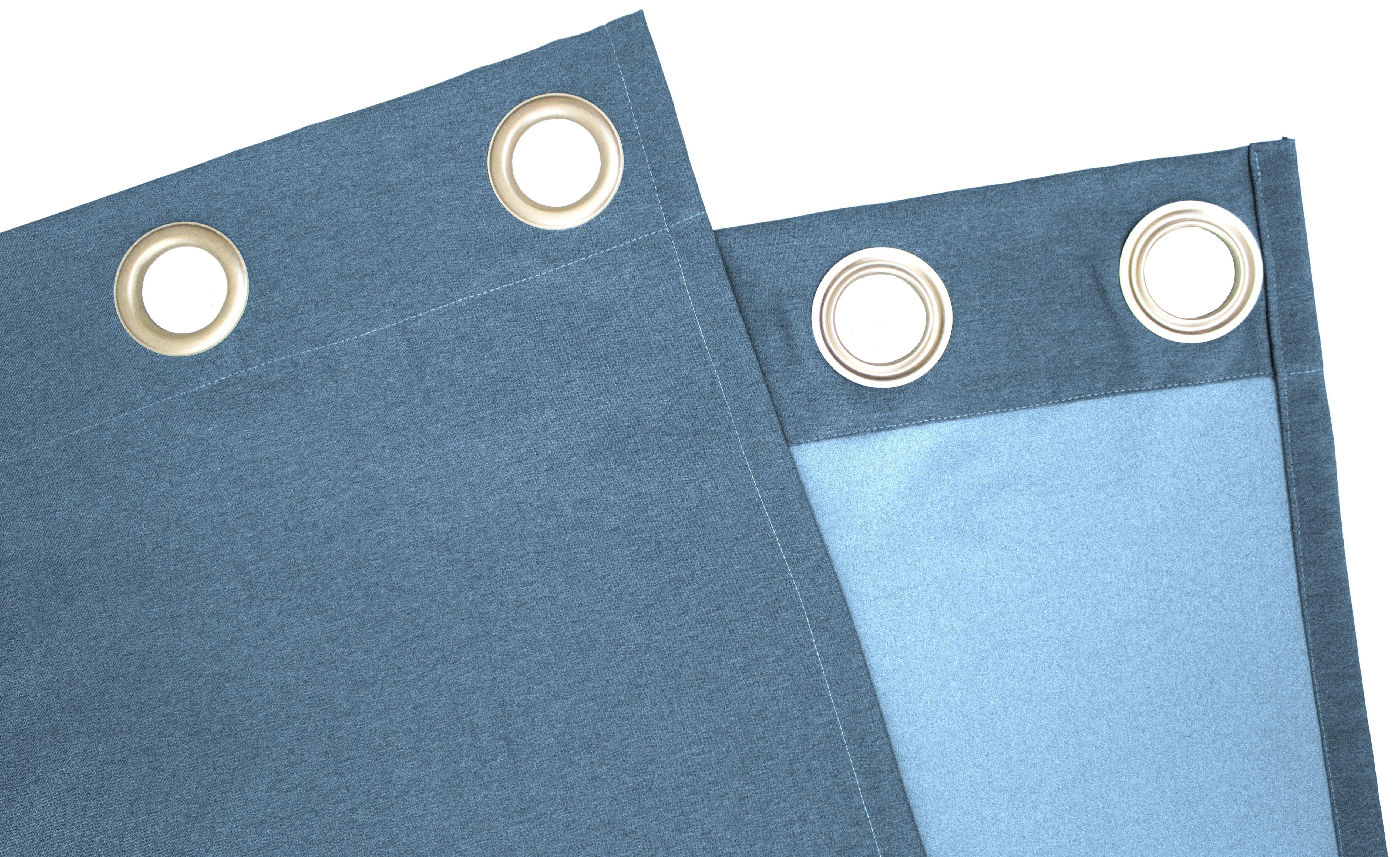 Vorhang Una, VHG, Ösen blickdicht (2 St), blau