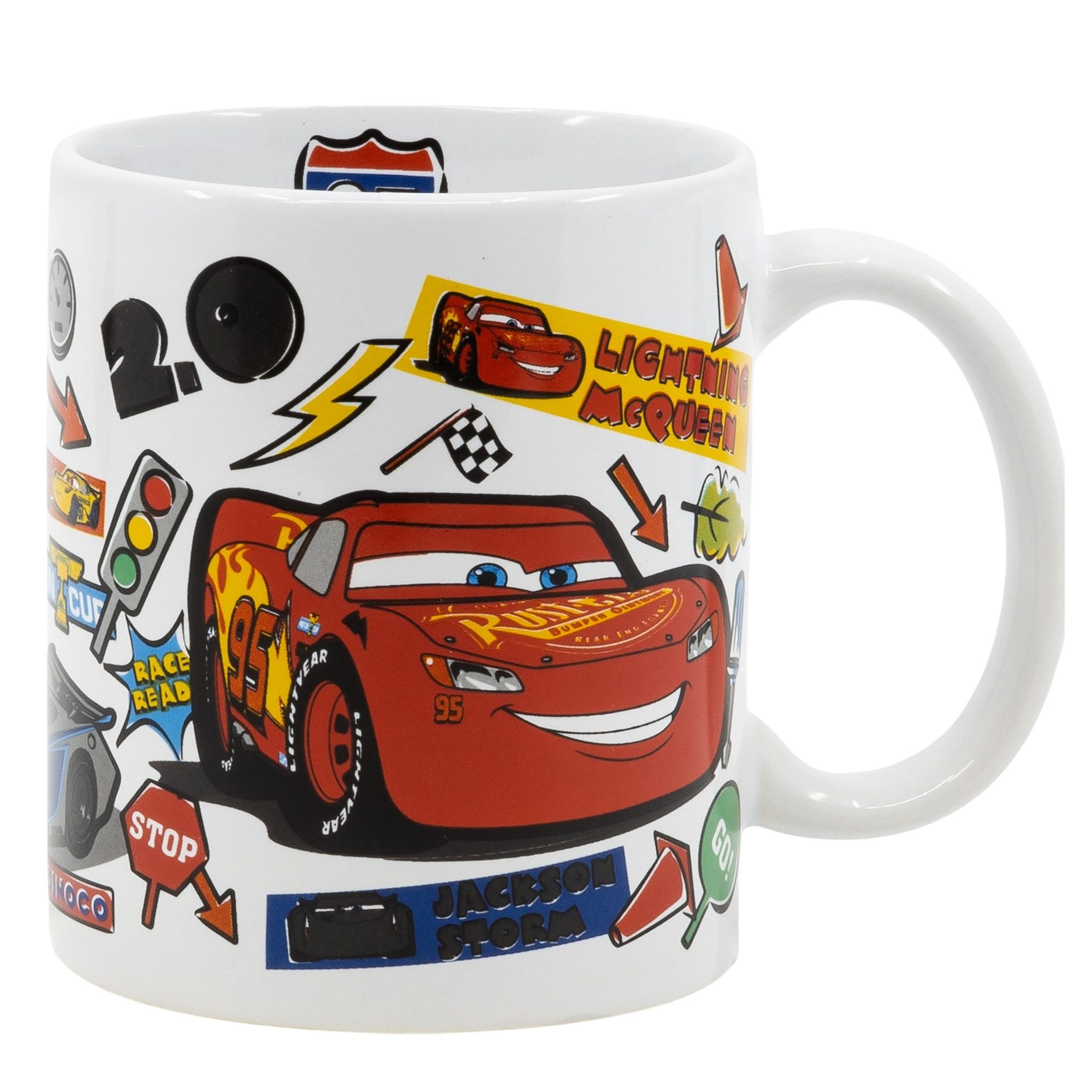 Disney Tasse Disney Cars Lightning McQueen Kaffeetasse Teetasse Geschenkidee 325 ml, Keramik