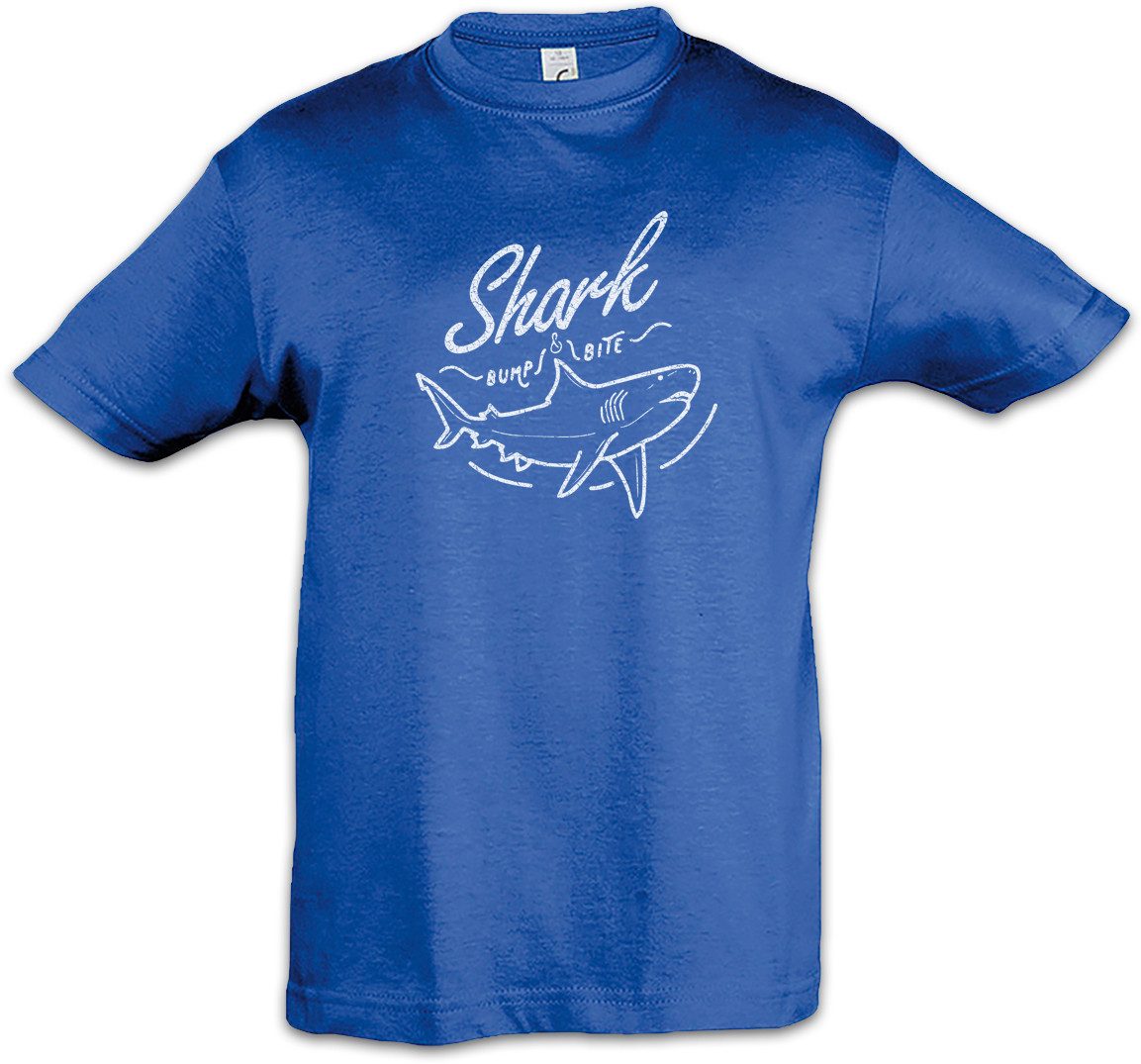 Print-Shirt Shark Bump & Bite Kinder T-Shirt Hai Jaws Haie Boxer Surfer Surfen
