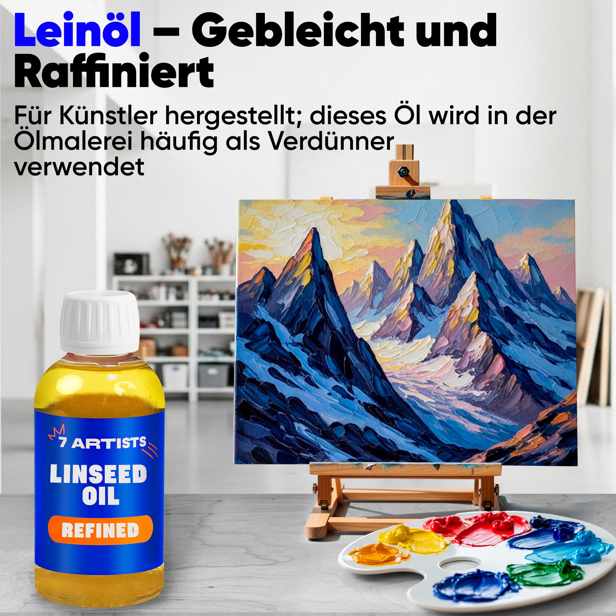 7 Artists Ölfarbe 7 Artists Leinöl Ölmalerei für Ölfarben Malmittel Künstlerbedarf