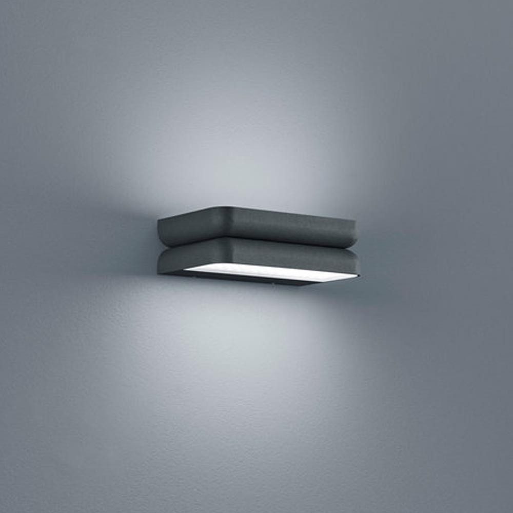 Helestra Außen-Wandleuchte LED Wandleuchte Snap in Graphit 2x 8W 840lm IP54, LED