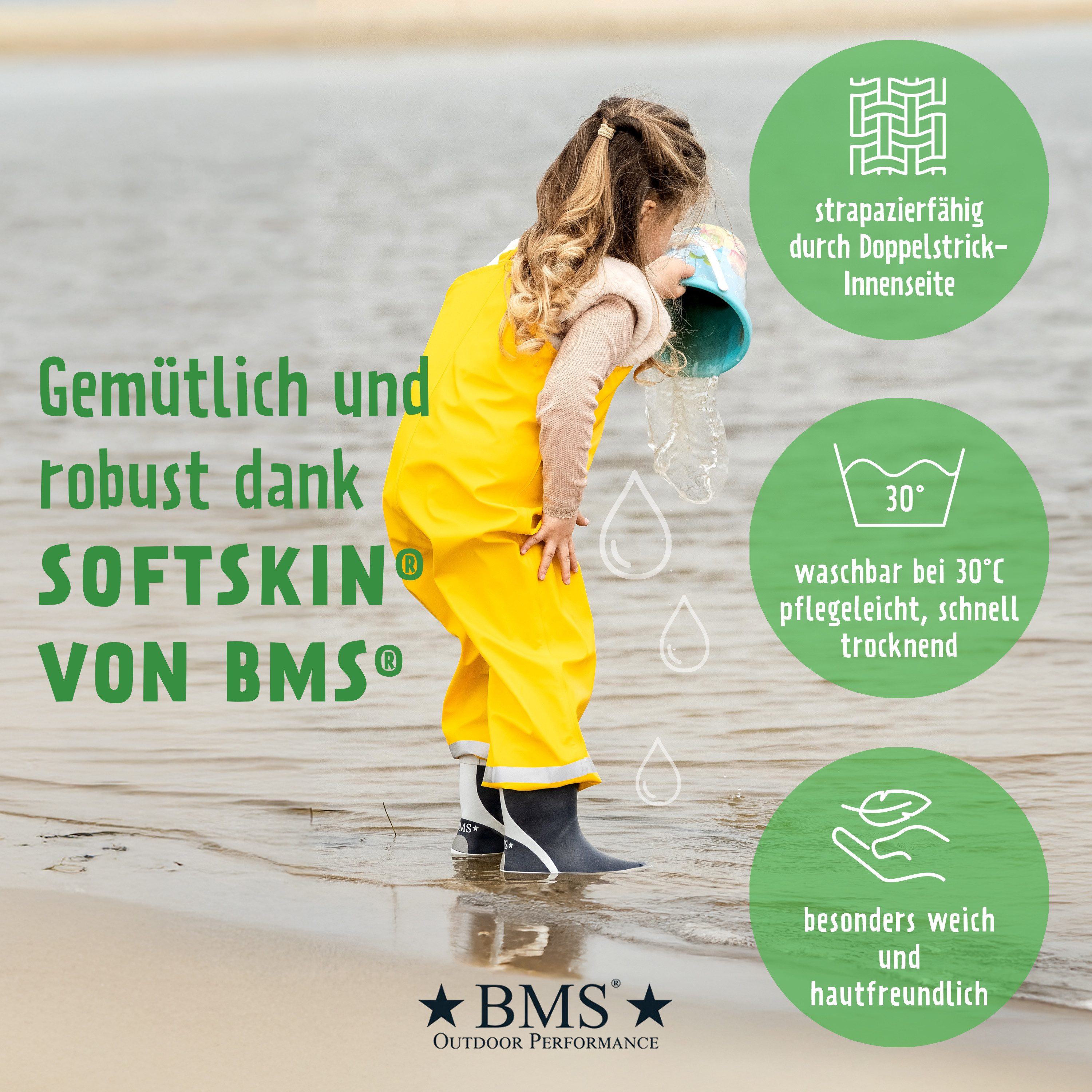 BMS Regen- und Matschlatzhose Räuberwald 100% wasserdichte Regenlatzhose OekoTex zertifiziert – Bild 5 von 5