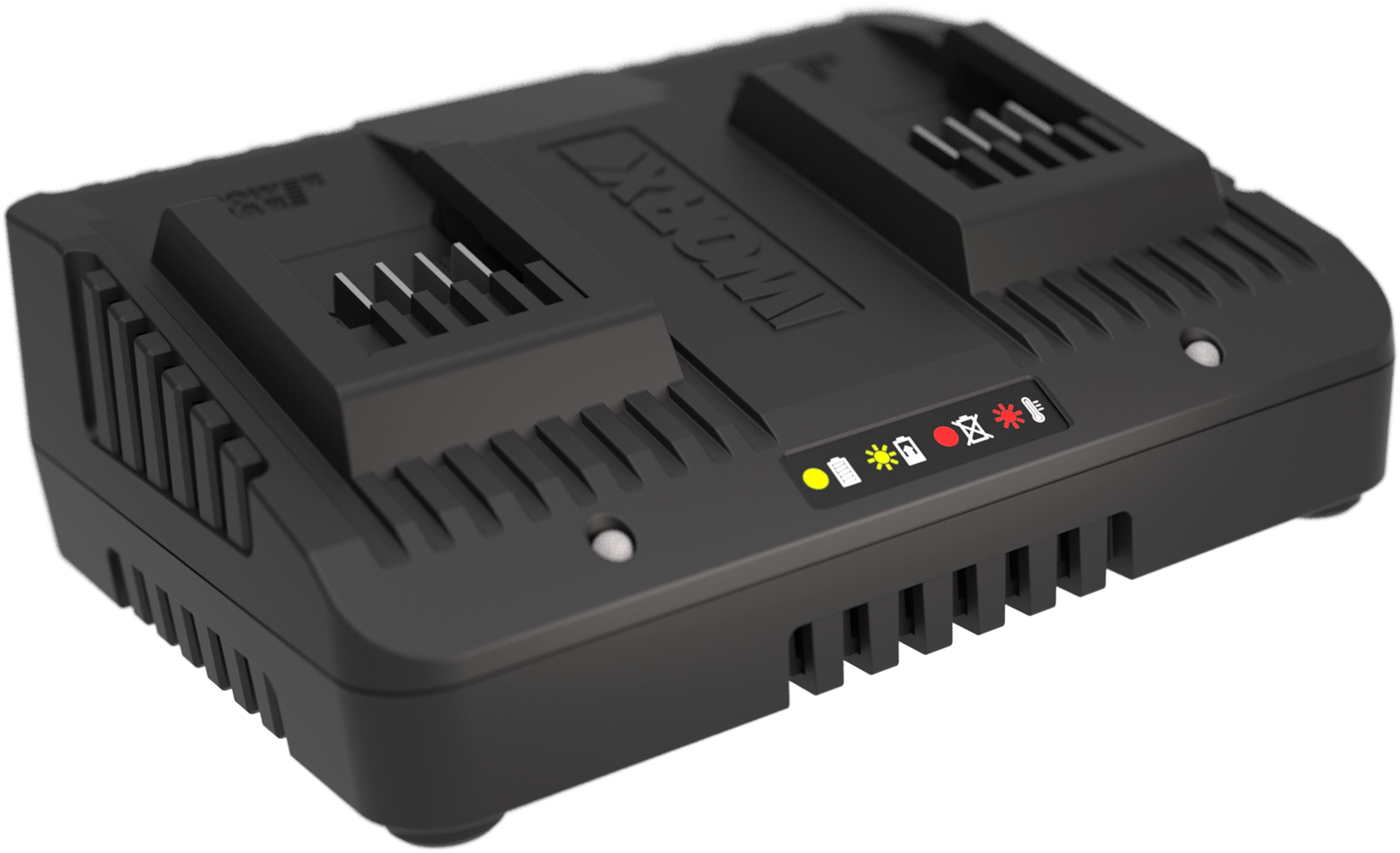 Worx Dual-Ladegerät WA3772 Akku-Ladestation (2000 mA, für alle WORX PowerShare Akkus, gleichzeitige Aufladen von 2 Akkus)