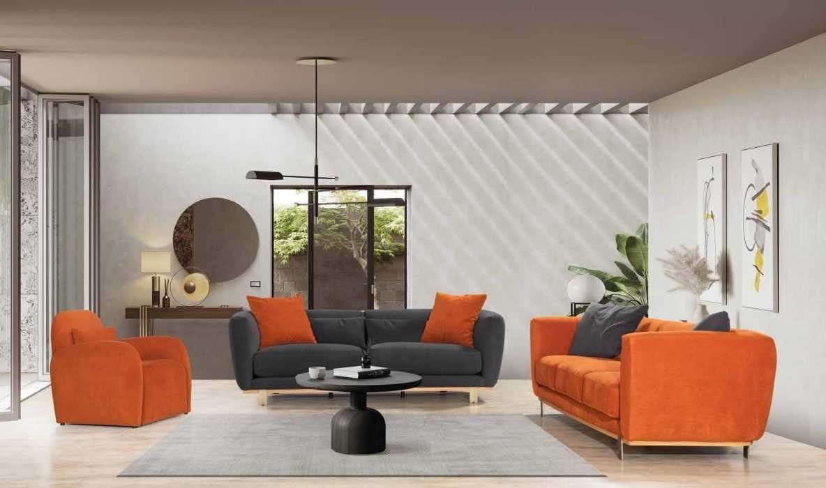 Luxus 4-Sitzer Designer Made Sofa Wohnzimmer JVmoebel in Viersitzer Sitzmöbel, Europa Oranger