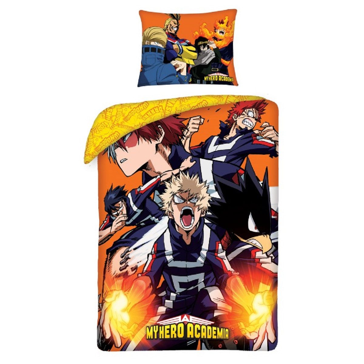 MY HERO ACADEMIA Bettwäsche Set Baumwolle Bettdeckenbezug 140 × 200 cm mit 70 × 90 cm Kissenbezug, 2 teilig