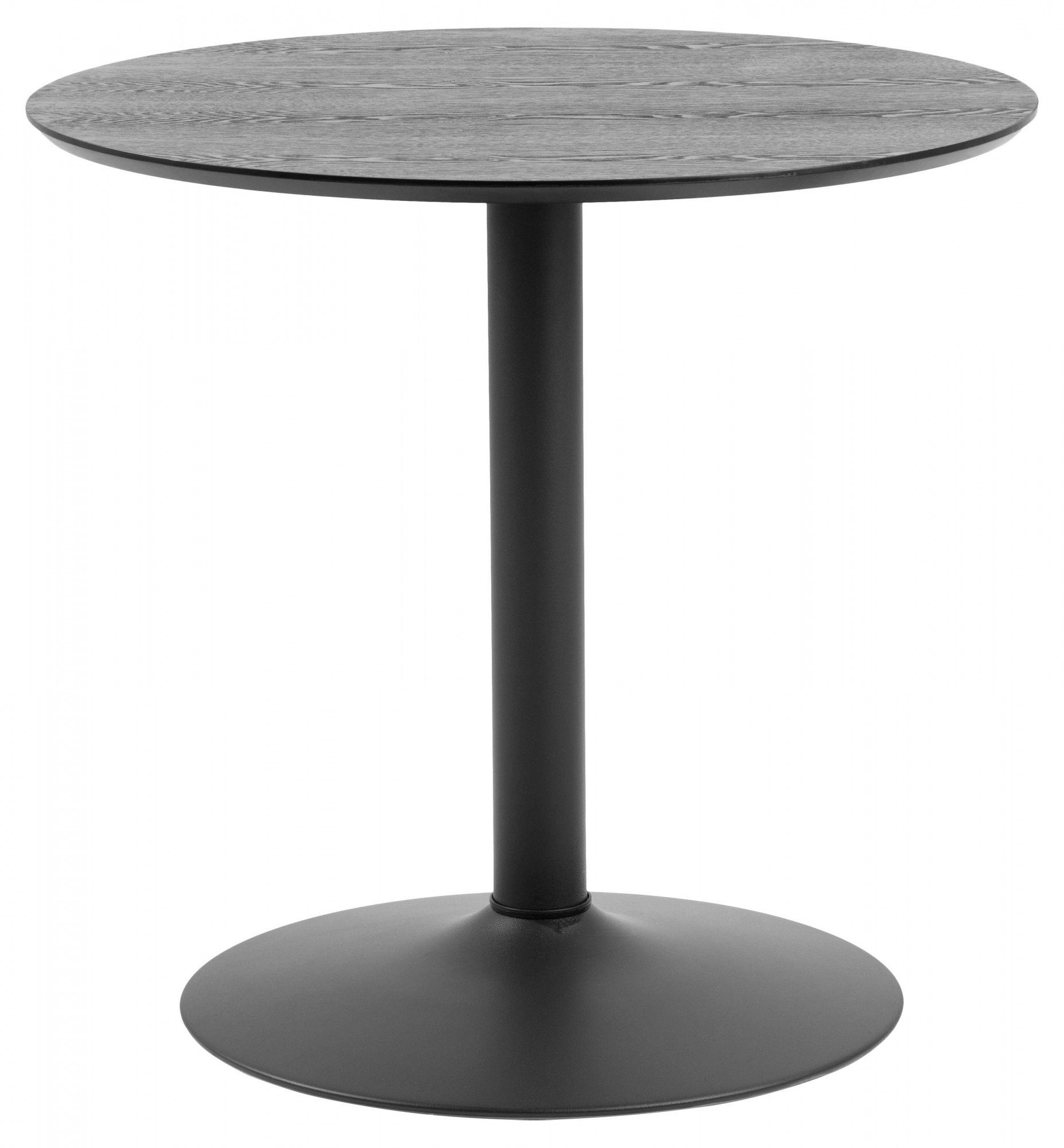 ACTONA GROUP Esstisch Ibiza (1-St), Cafetisch, Esstisch rund Ø 80 cm, Schwarz, mit Trompete Gestell