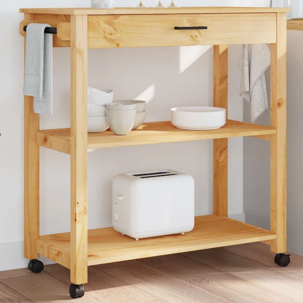 vidaXL Küchenwagen Küchenwagen MONZA 84x40x88,5 cm Massivholz Kiefer