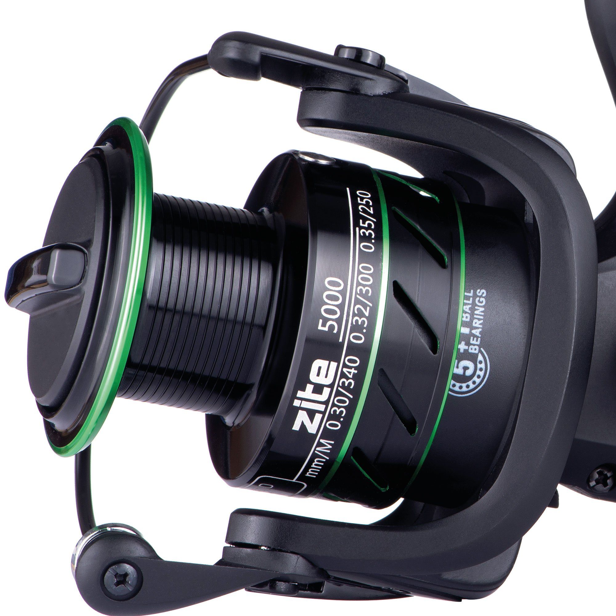 Zite Freilaufrolle Freerunner Reel 5000 5+1BB Karpfenangeln Angelrolle mit 2 Aluspulen)