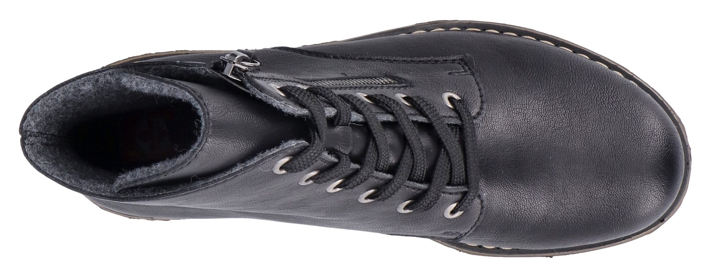 Rieker Stiefelette Schnürstiefelette, Schnürboots mit Reißverschluss an der Außenseite