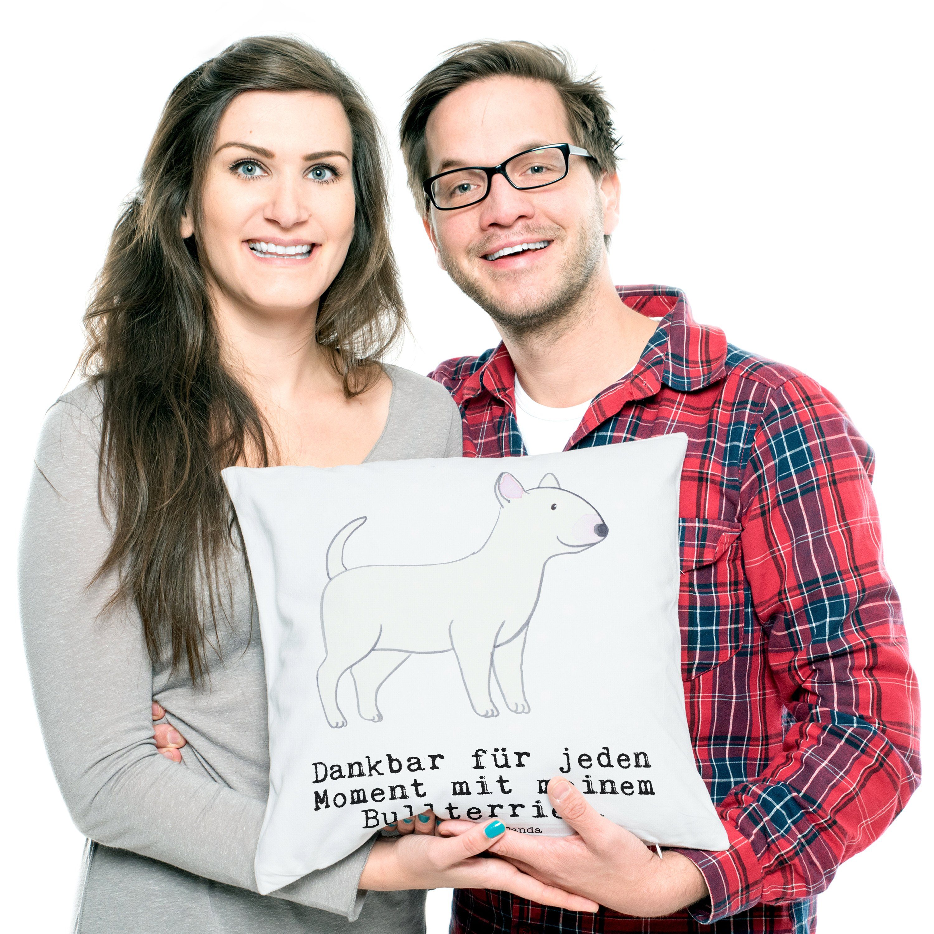 Weiß Bullterrier Dekokissen, Moment Mr. & Mrs. Dekokissen - Geschenk, Kissen - Motivkissen, Panda