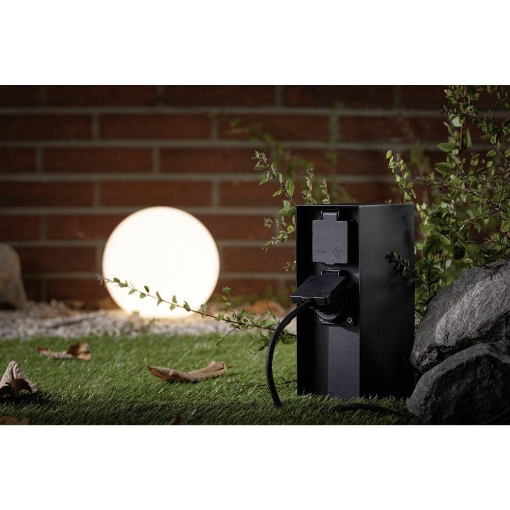 Paulmann Gartensteckdose Outdoor Steckdosensäule Rio eckig 2 fach 94657