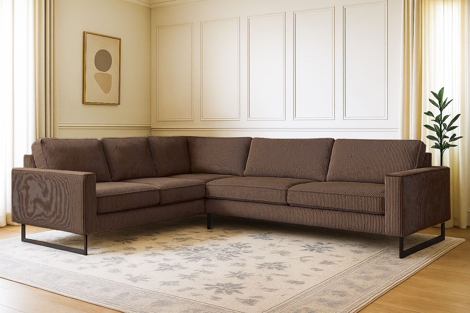 Home affaire Ecksofa Pinto, XXL, 250/290 cm, langer Schenkel, Ottomane, Cor günstig online kaufen