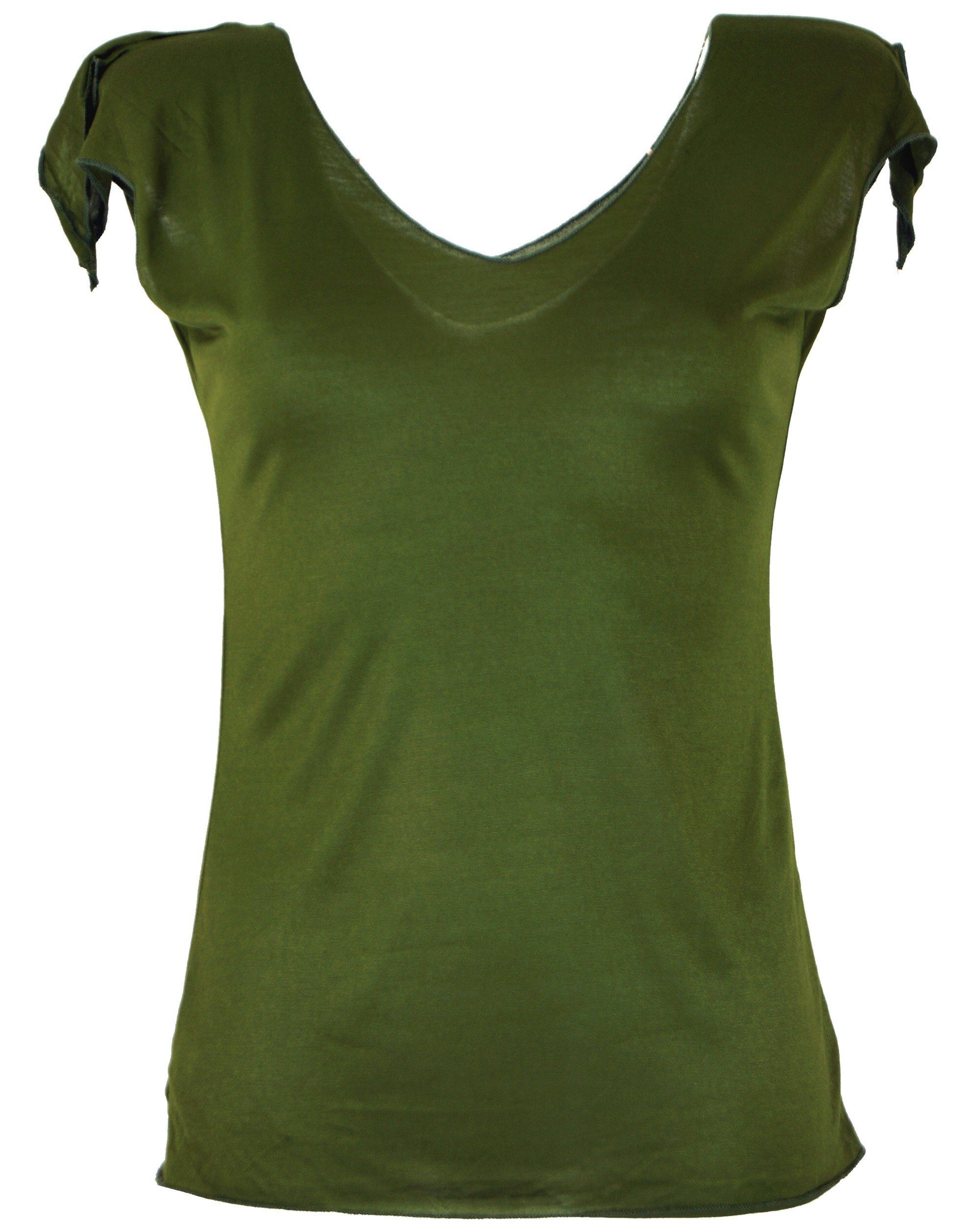 Guru-Shop T-Shirt Goa Psytrance Pixi Shirt - olive Psychedelic, alternative günstig online kaufen