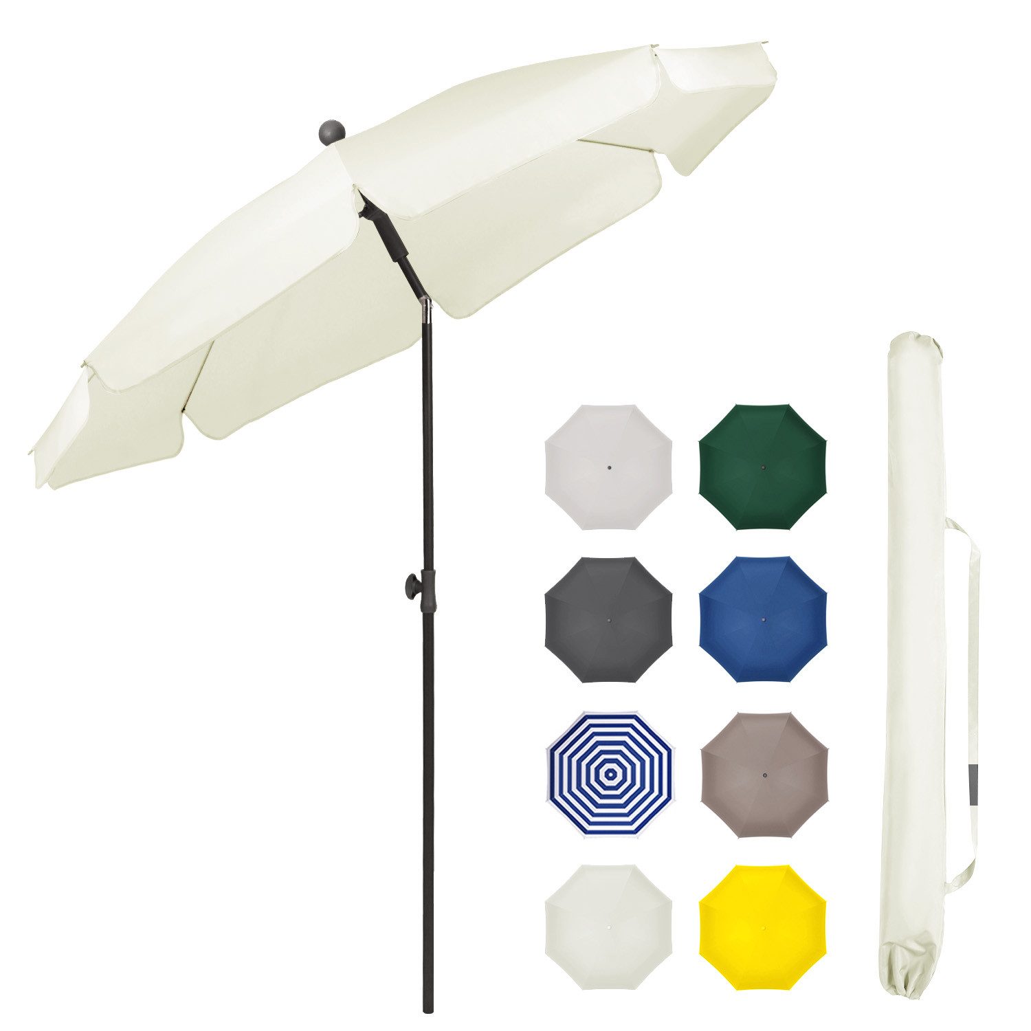Sekey Balkonschirm 200 cm Sonnenschirm mit Schutzhülle für Balkon Garten, UV-Schutz 50+, LxB: 180,00x180,00 cm, Neigungswinkel und Höhe Verstellbar
