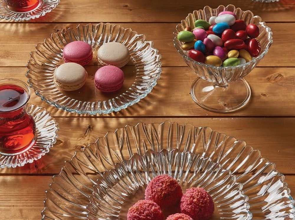 Pasabahce Kuchenplatte Aurora PB-10499 Serviceplatte 31,5cm Servierteller Kuchenplatte aus Gl, (1-tlg)