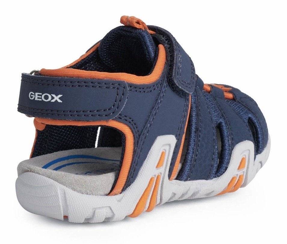 Geox B SANDAL Sandale mit KRAZE Fersen-Klettverschluss