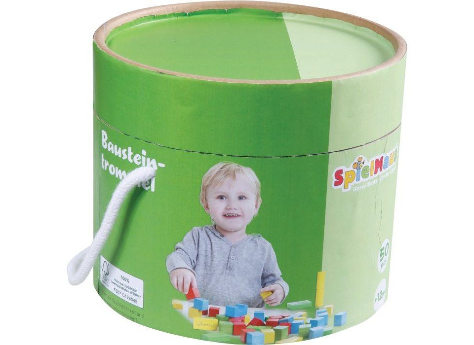 beeboo SpielMaus Holz Holzbausteine bunt 50-teilig Holzbaukasten