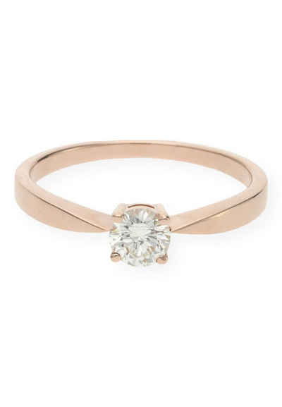 JuwelmaLux Verlobungsring »Verlobungsring Gold Damen mit Diamant(en)« (1-tlg), Rotgold 585/000, inkl. Schmuckschachtel