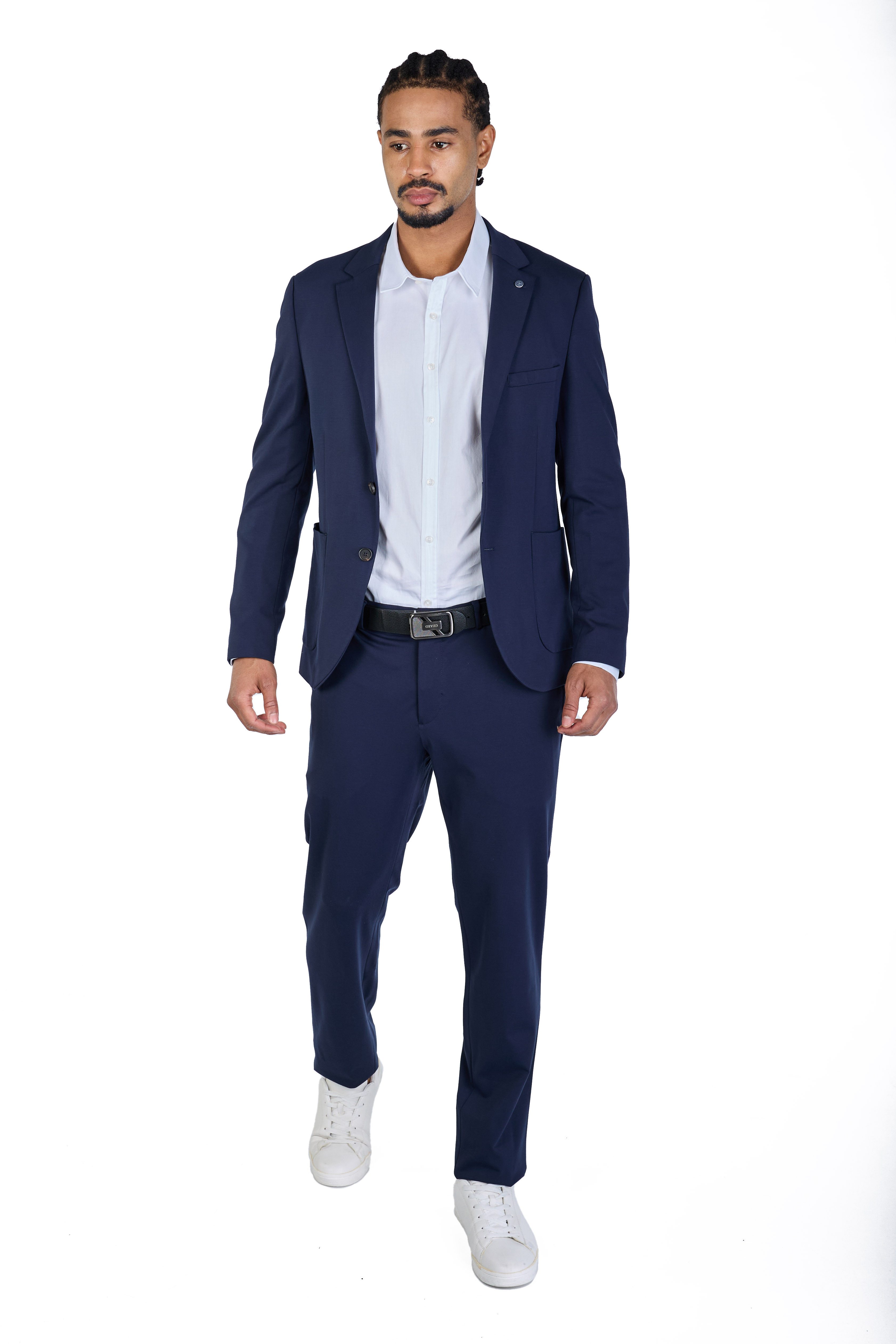 Denim Distriqt Anzug Sprotlicher Herren Slim Fit Anzug (2-tlg)