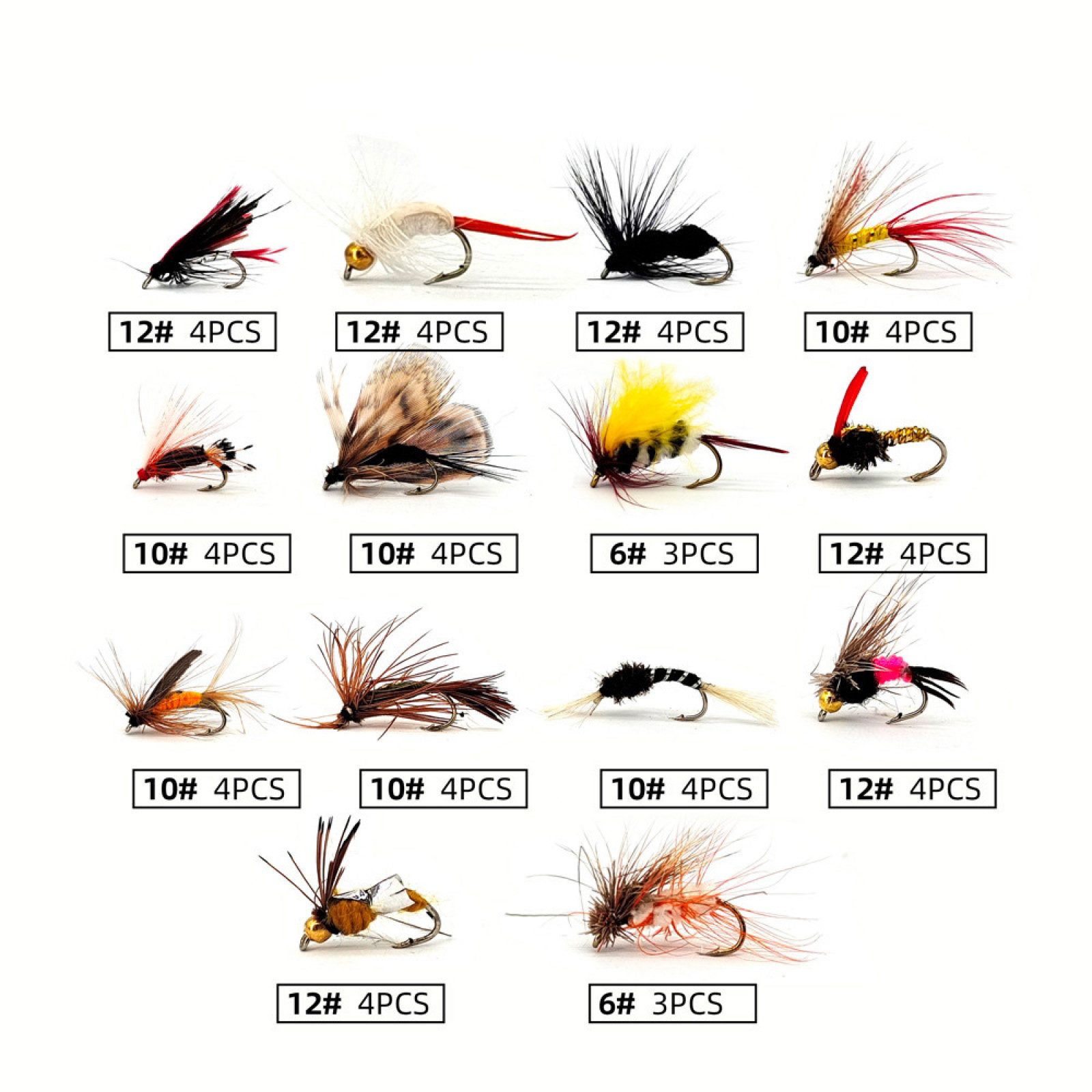 FELIXLEO Fliegenhaken Fliegenfischen Fliegen Set Forellenbarschangeln mit Fliegenbox 54Stk, (1-St)