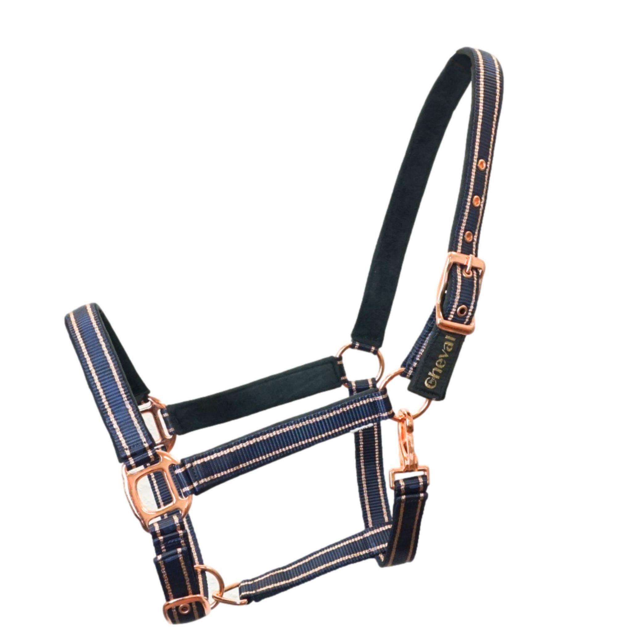 Pferdelinis Halfter Halfter für Pferde Glitzer rosegold, Halfter Pferd, 2-fach verstellbar, 2-fach verstellbar