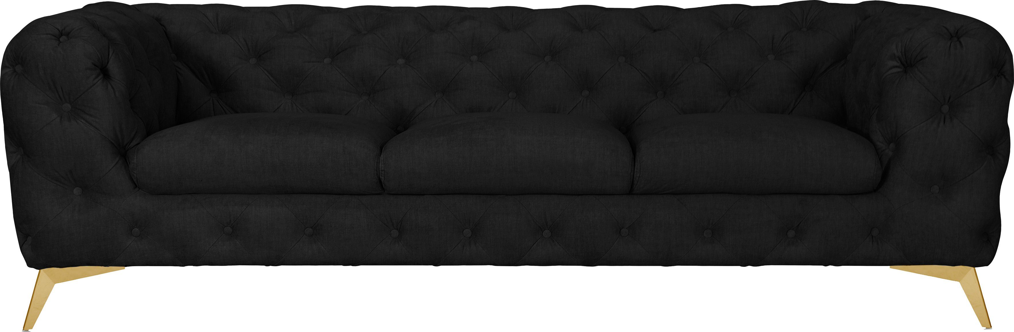 Home affaire Chesterfield-Sofa Glynis, aufwändige Knopfheftung, moderne Chesterfield Optik, Fußfarbe wählbar