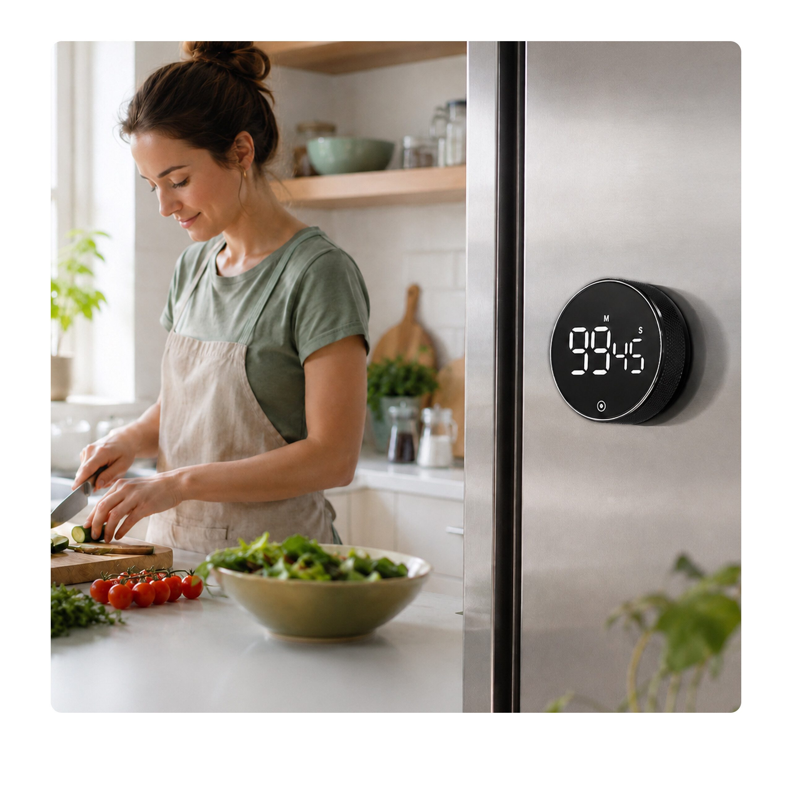 relaxdays Küchentimer Digitaler Küchentimer mit LED-Ziffern schwarz