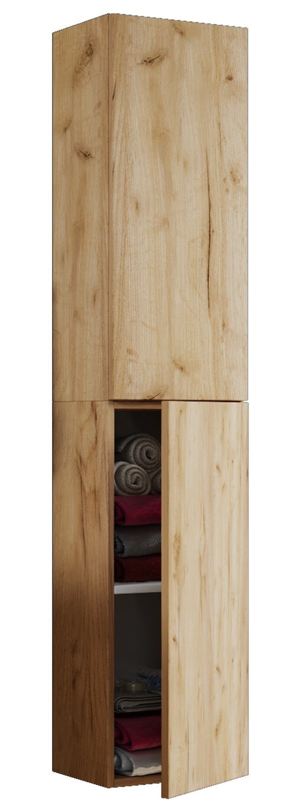 VCM Hochschrank Lendas (1-St) Honig-Eiche Holz Badmöbel Badschrank Hochschrank Bad