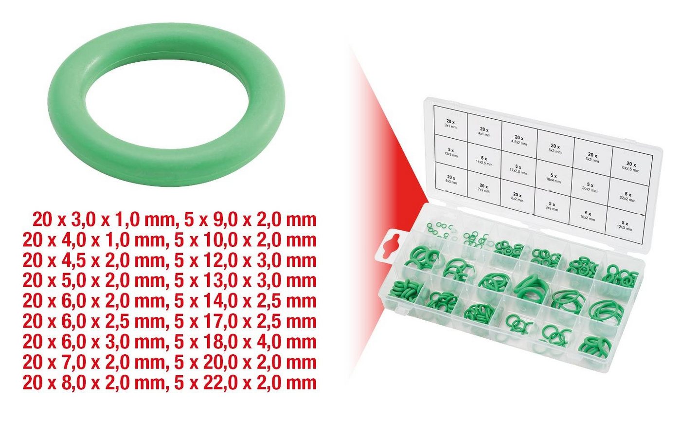 Thumbnail - KS Tools Dichtring Sortiment O-Ringe, HNBR, Innen Ø 3-22mm, 225-tlg